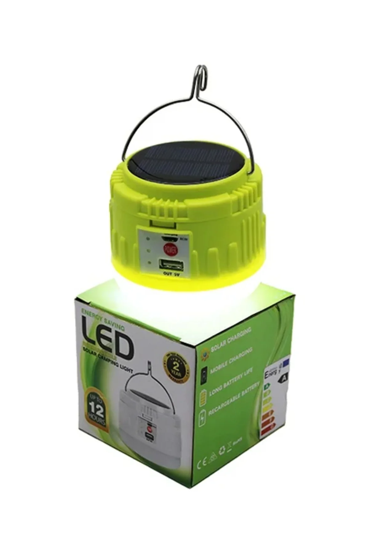 Usb - Solar Şarjlı Askılı Kamp Lambası - Powerbank Usb - Solar Şarjlı Askılı Kamp Lambası - Powerbank