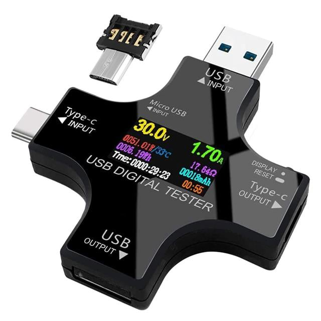 USB Tester Voltmetre Ampermetre Akım Göstergesi Multimetre Test C