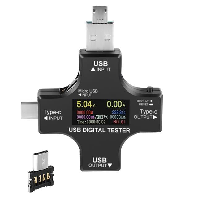 USB Tester Voltmetre Ampermetre Akım Göstergesi Multimetre Test C