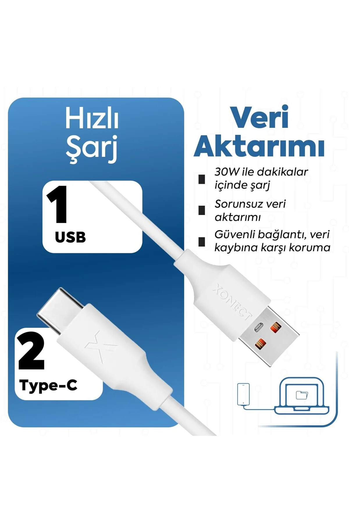 USB to Type-C ile Uyumlu iPhone ve Samsung ile Uyumlu Hızlı Şarj ve Data Kablosu 100 cm (Siyah)
