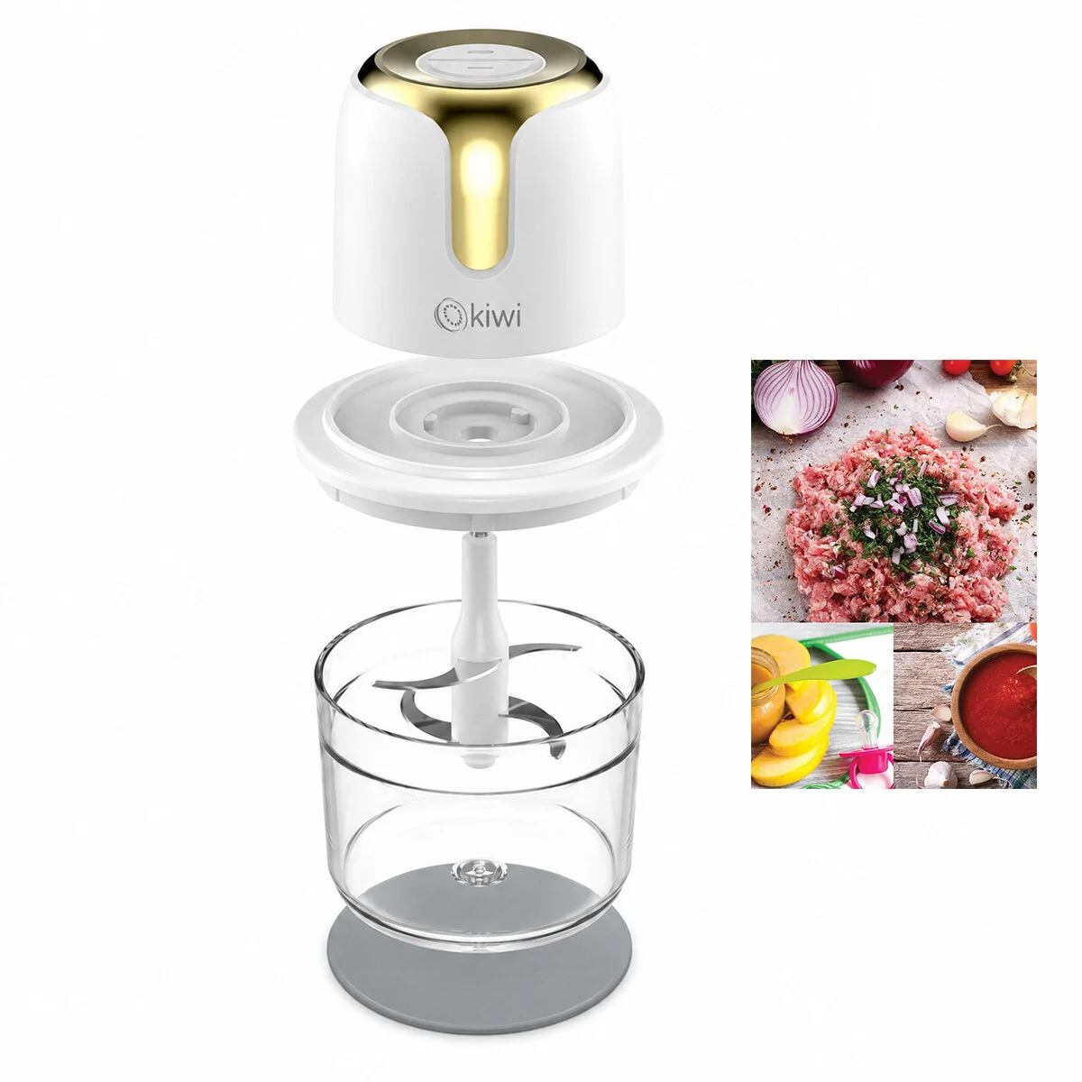 Usb To Type-c Şarjlı Mini 3 Bıçaklı Gold Blender Rondo Gıda Doğrayıcı 1.2LT=MİKA Kristal Hazne KC-8221 Fiyatı, Yorumları ve Özellikleri