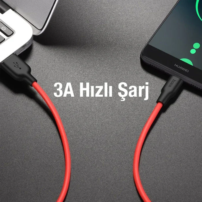 USB Type-C 3A Hızlı Şarj Kablosu – 1 Metre Silikon Data Kablosu