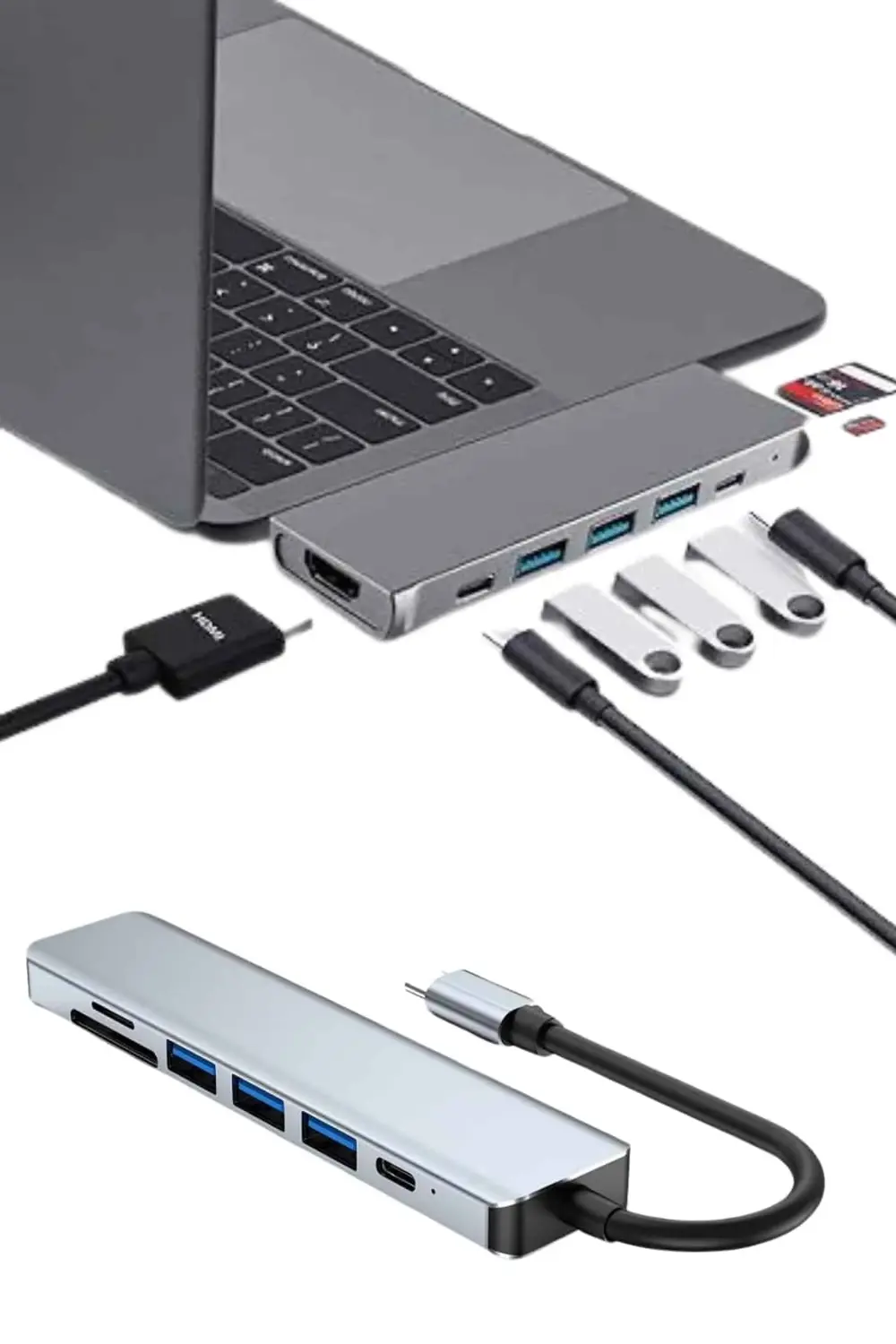 Usb Type-c Hub Dönüştürücü Çevirici Çoklayıcı Macbook Çevirici 8