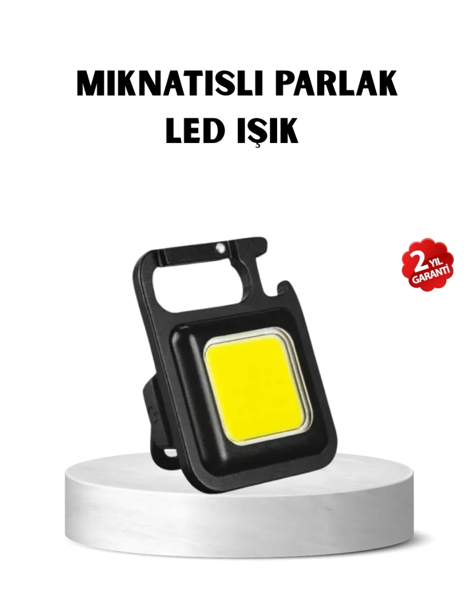 USB Type-C Şarjlı Mini Fener – Manyetik, Katlanabilir ve Şişe Açacaklı Tasarım - Lisinya