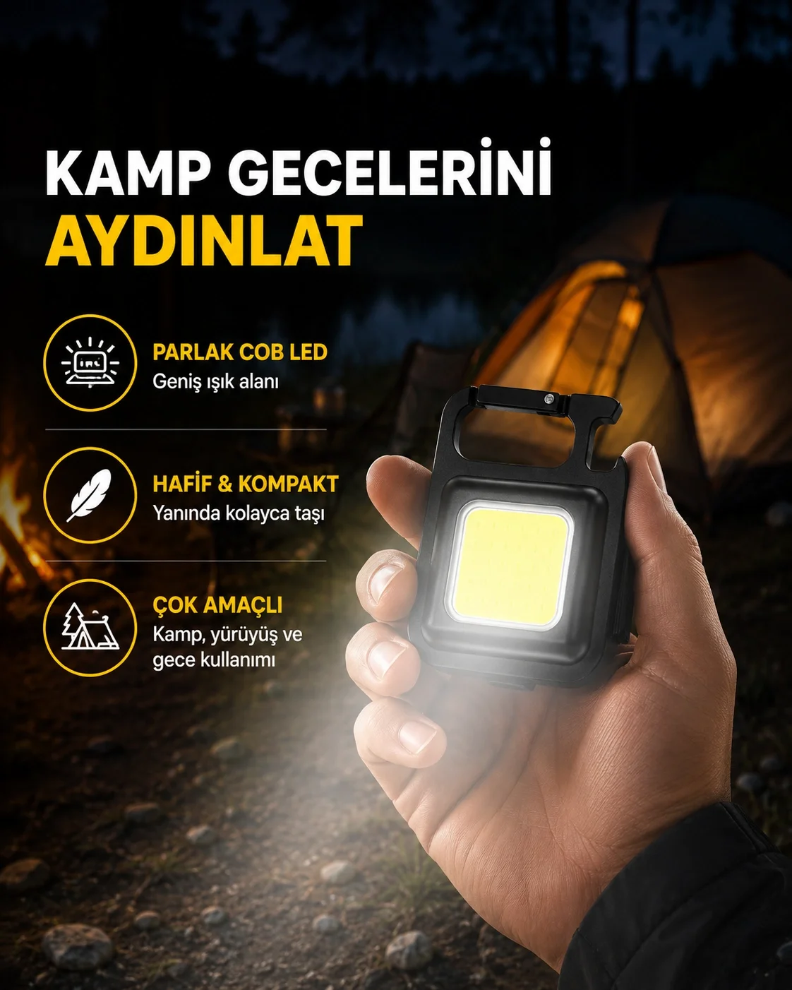 USB Type-C Şarjlı Mini Fener – Manyetik, Katlanabilir ve Şişe Açacaklı Tasarım Yeni Nesil Fiyatı, Yorumları ve Özellikleri
