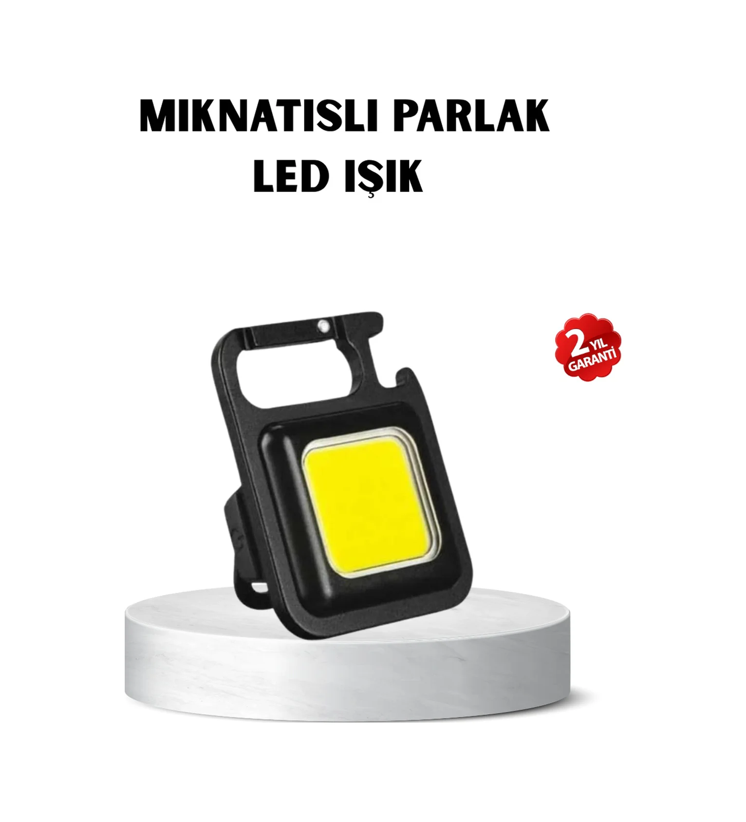 Usb Type-c Şarjlı Mini Fener Manyetik, Katlanabilir Ve Şişe Açaca