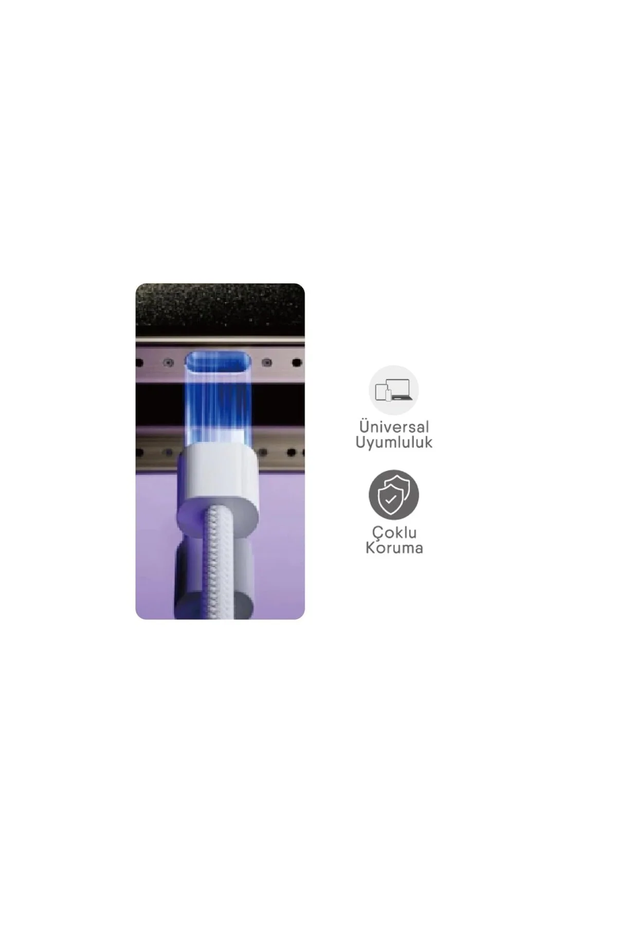 USB Type-C TURBO Hızlı Şarj Kablosu, 240W, Üç Katmanlı Koruma, Be