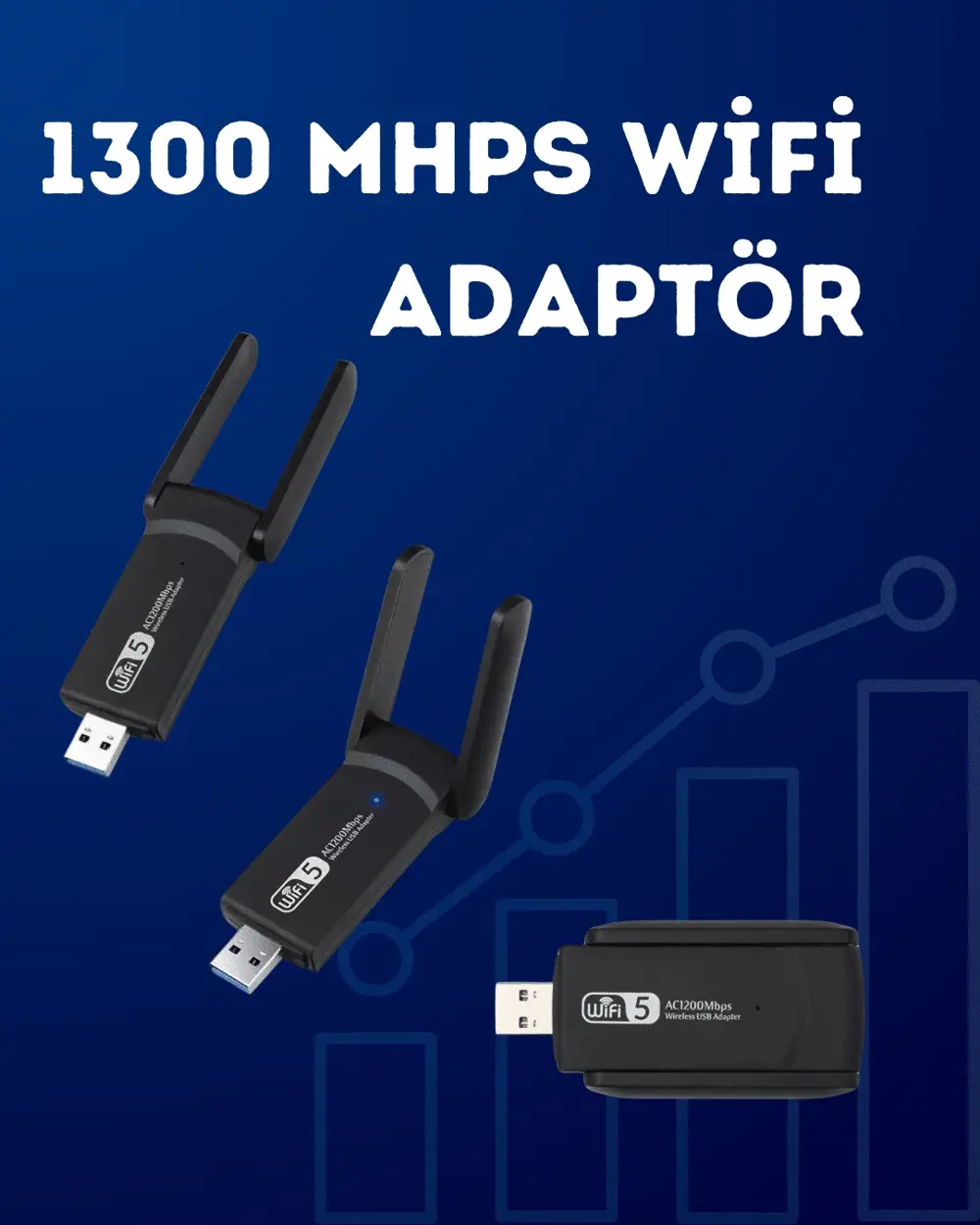 USB WiFi Adaptör – 1200 Mbps Hız