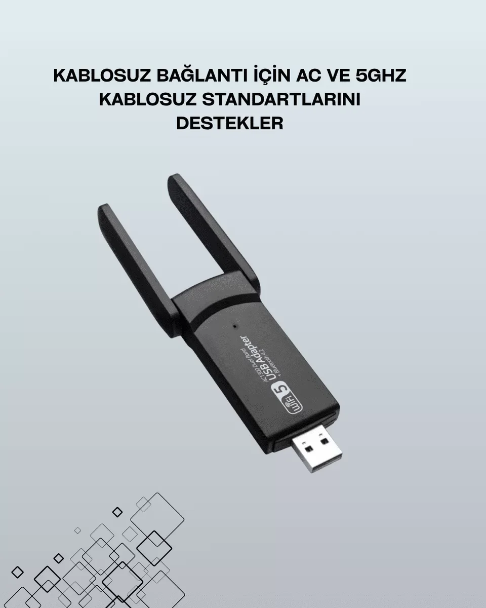 USB WiFi Adaptör – 1200 Mbps Hızlı Kablosuz Ağ Kartı (AC1200)