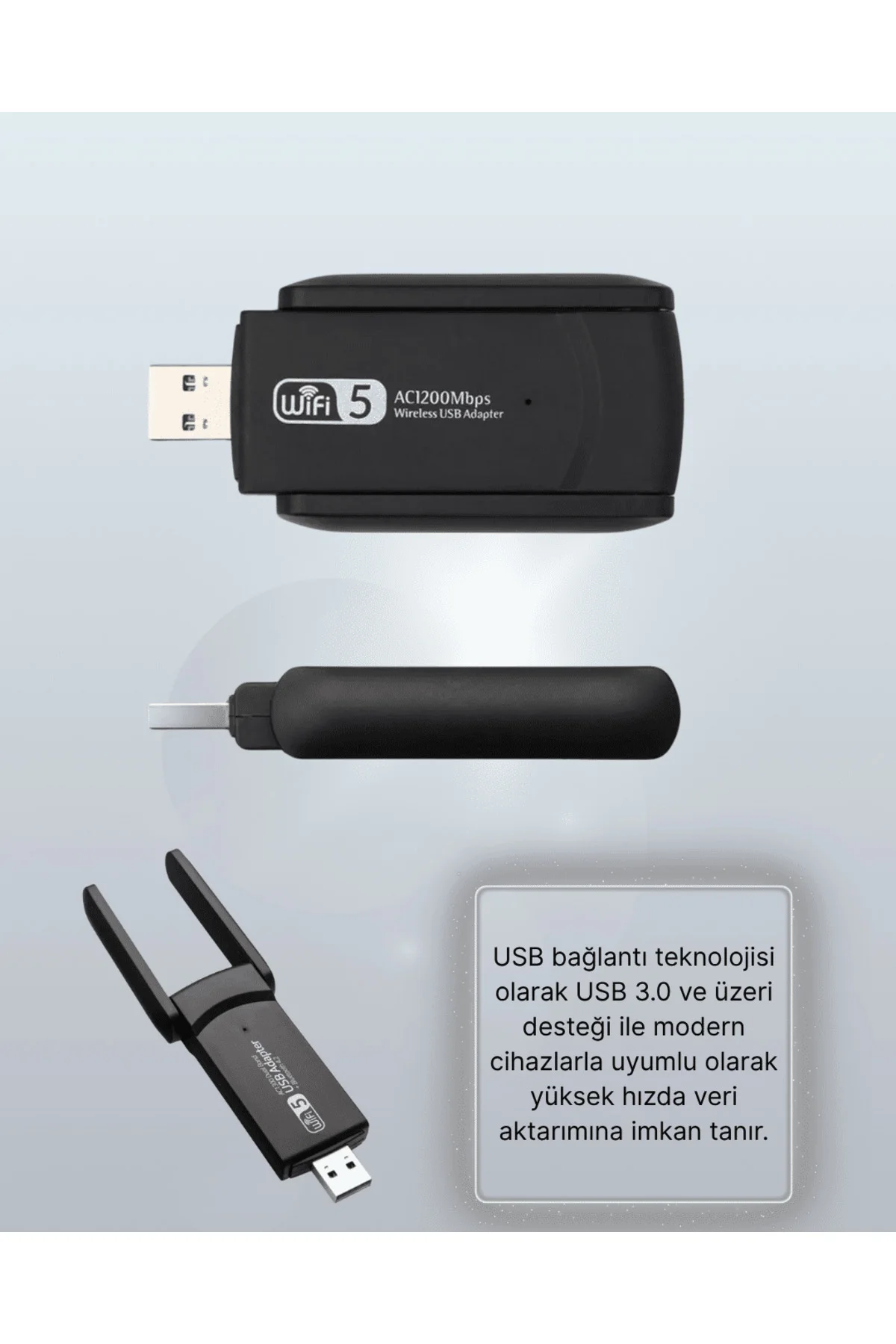 Usb Wifi Adaptör – 1200 Mbps Hız Usb Wifi Adaptör – 1200 Mbps Hız - Görsel 5