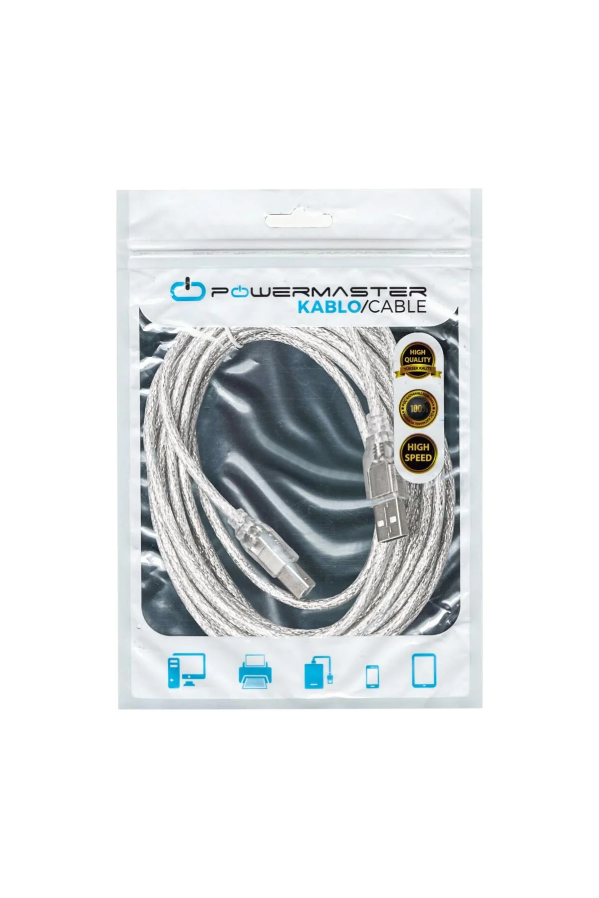 USB YAZICI KABLOSU 5 MT 2.0 ŞEFFAF SL-U2005 * AC-UP05