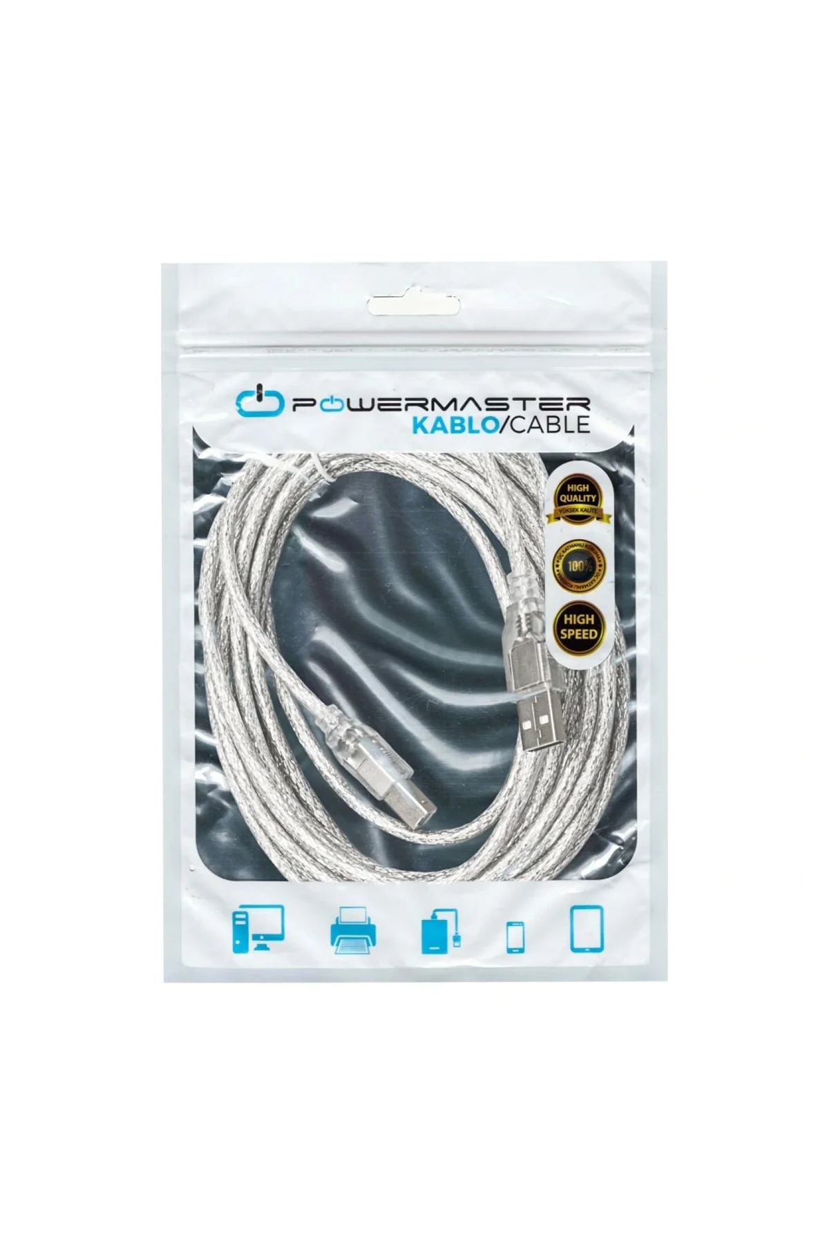 USB YAZICI KABLOSU 5 MT 2.0 ŞEFFAF SL-U2005 * AC-UP05 (4887)