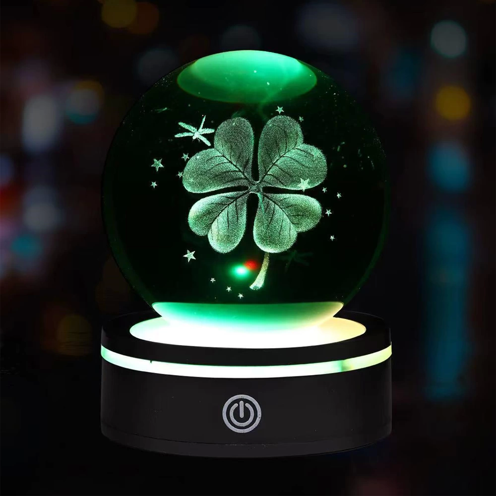 Usb&039li Dönen Yonca Cam Küre Usb&039li Dönen Yonca Cam Küre