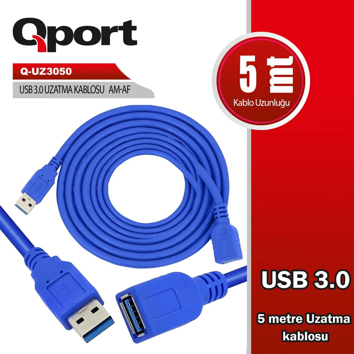 USB3.0 5MT UZATMA KABLOSU (Q-UZ3050)