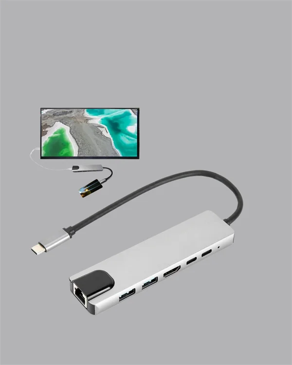 USB‑C Çoklu Bağlantı Merkezi – 5 Gbps, 100‑240 V, Sağlam Eloksal Tasarım