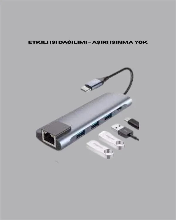 USB‑C Çoklu Bağlantı Merkezi – 5 Gbps, 100‑240 V, Sağlam Eloksal Tasarım