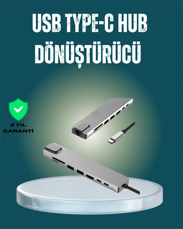 USB‑C Çoklu Bağlantı Merkezi – 5 Gbps, 100‑240 V, Sağlam Eloksal 