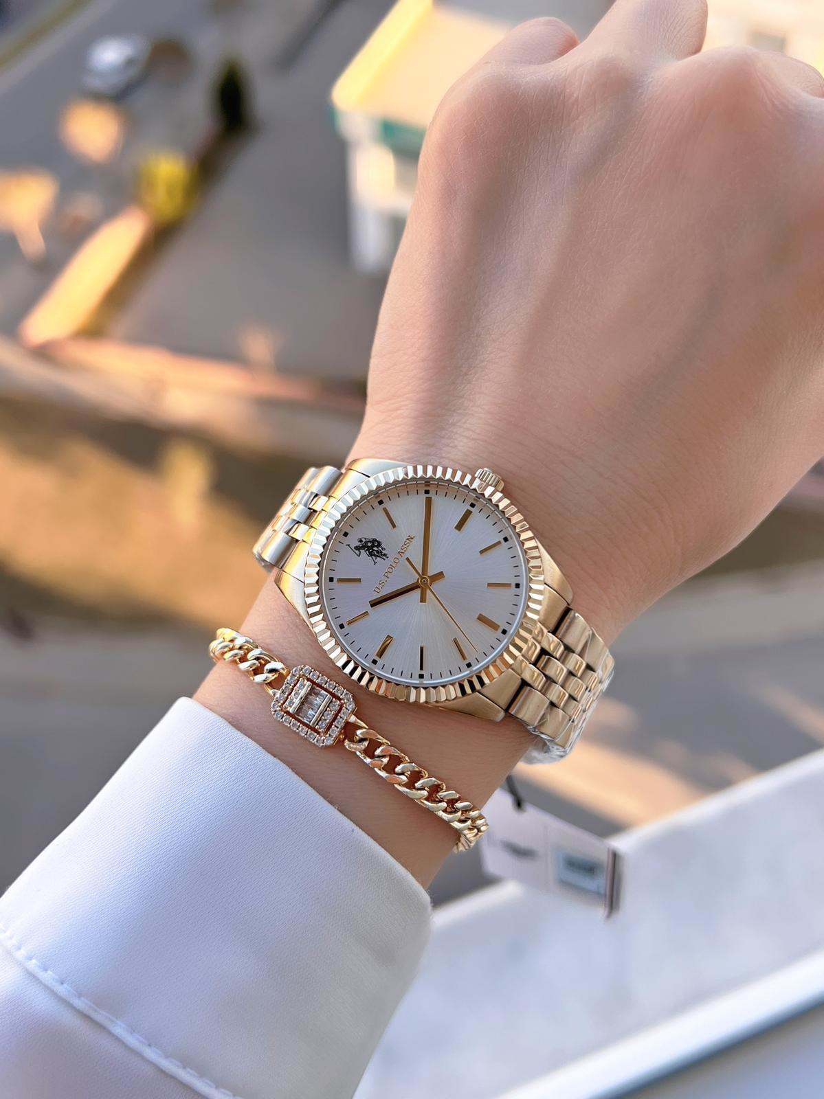 U.S.POLO ASSN Çelik Kordon 5 Atm Suya Dayanıklı Kadın Kol Saati+B