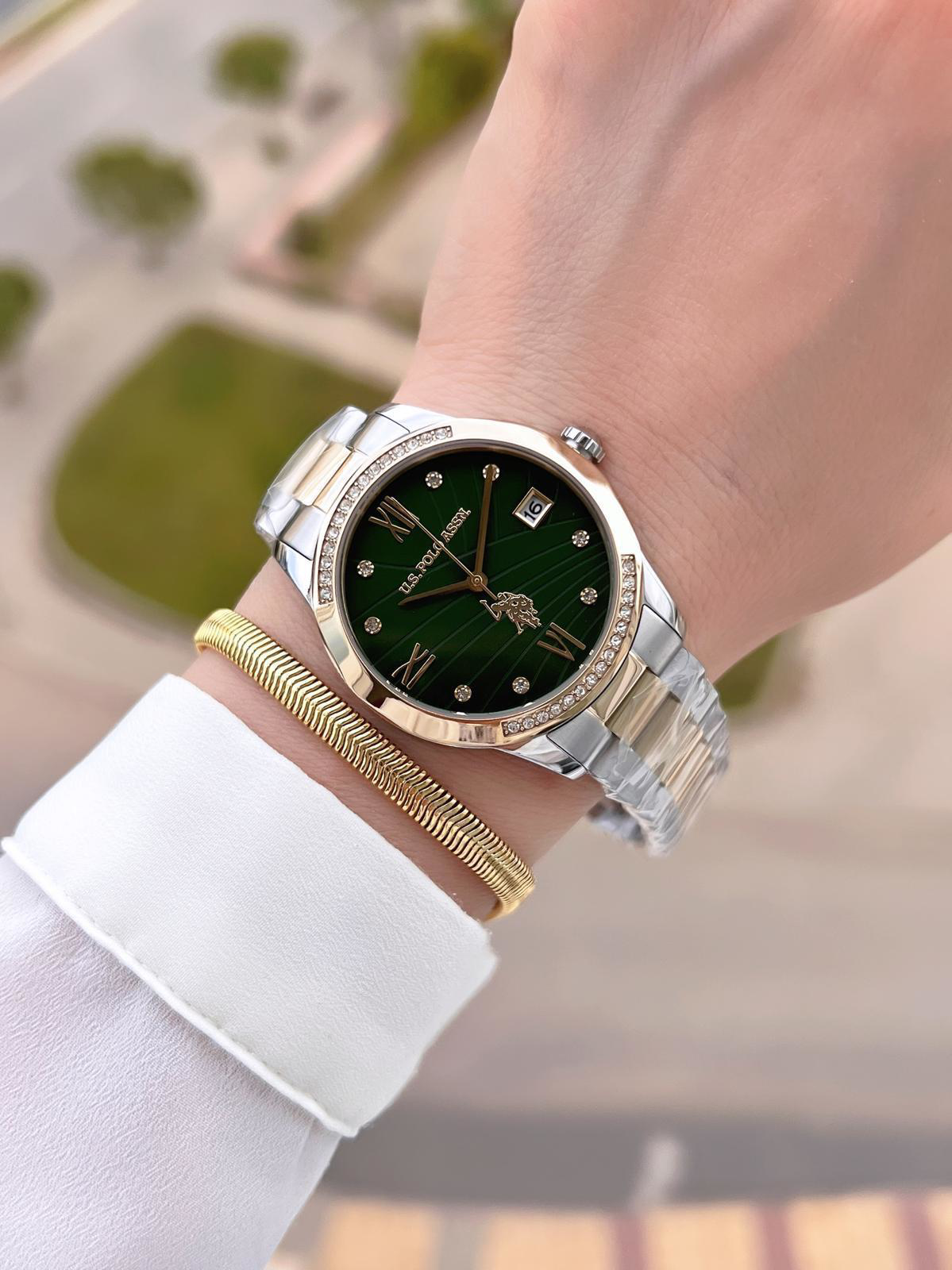 U.S.POLO ASSN Çelik Kordon 5 Atm Suya Dayanıklı Kadın Kol Saati+B