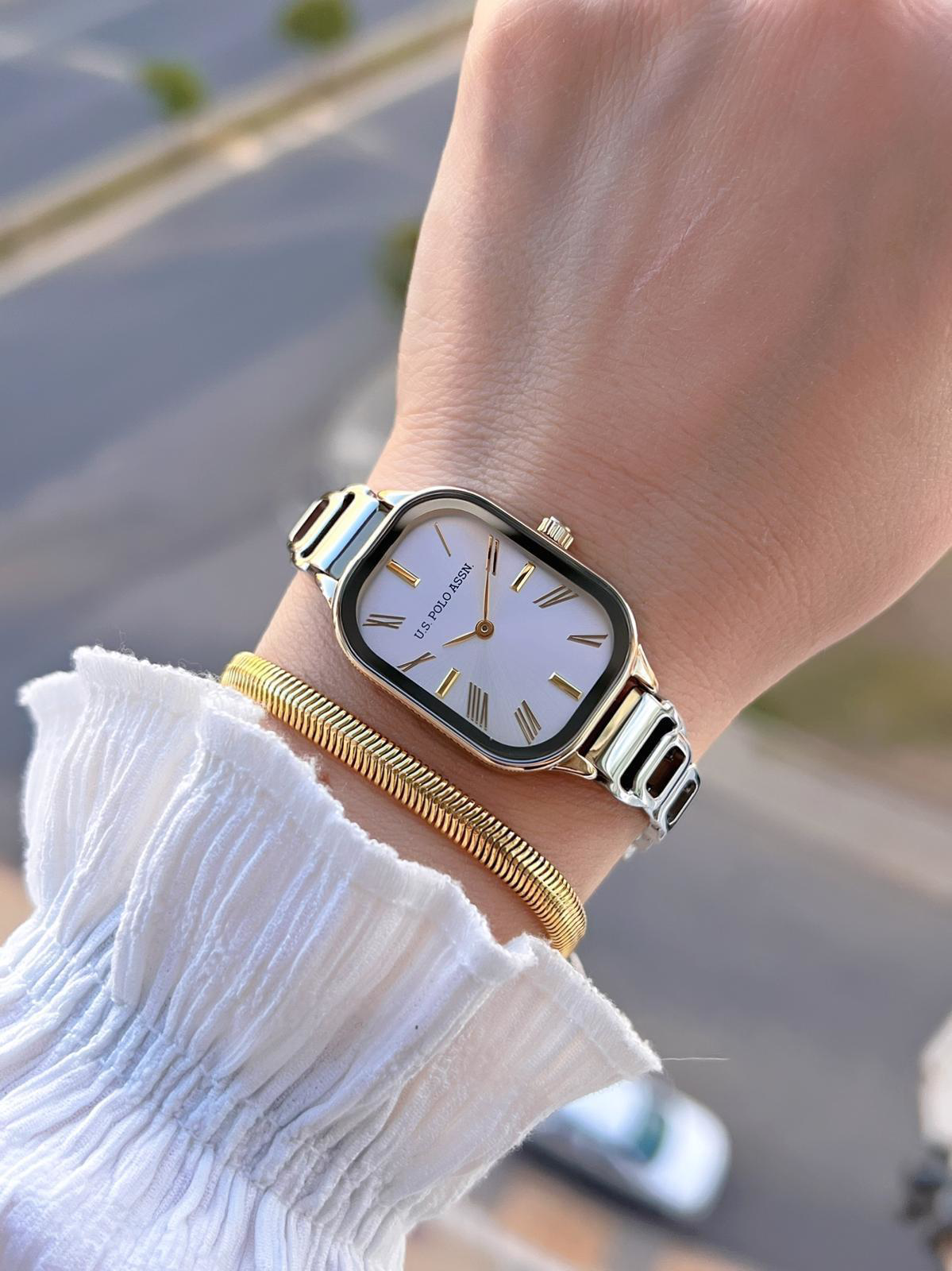 U.S.POLO ASSN Çelik Kordon 3 Atm Suya Dayanıklı Kadın Kol Saati+B