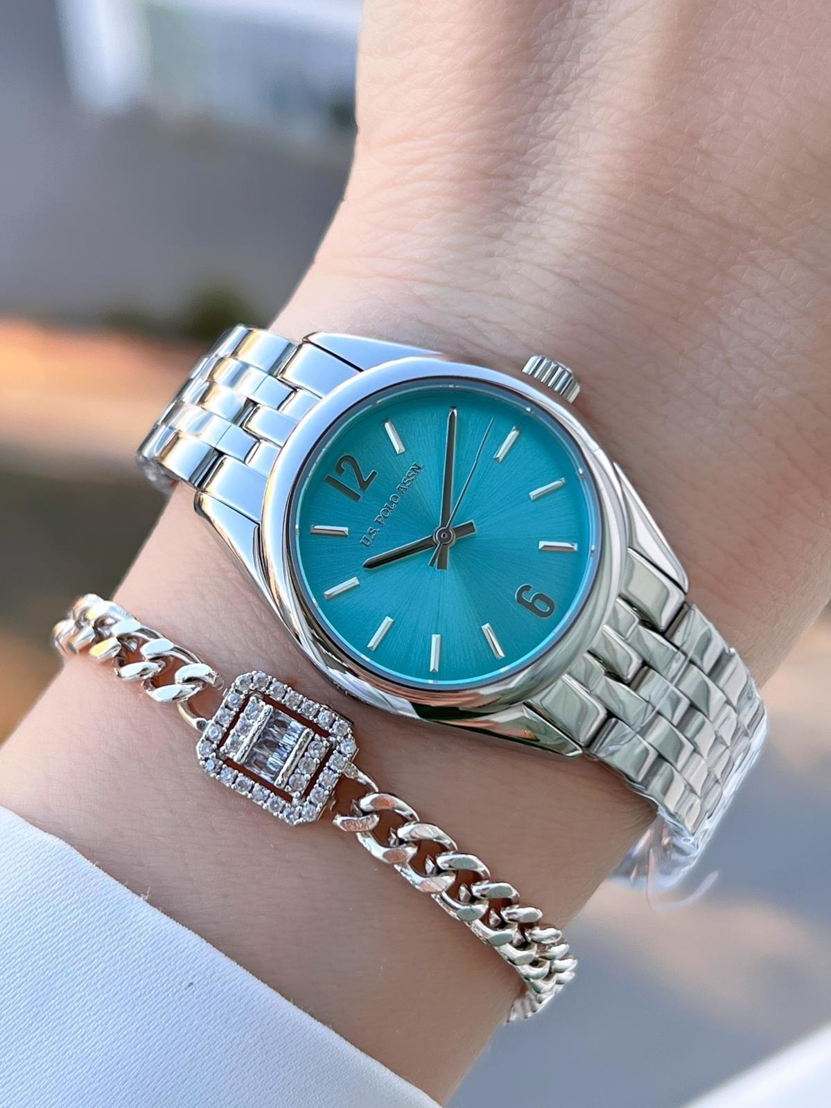 U.S.POLO ASSN Çelik Kordon 5 Atm Suya Dayanıklı Kadın Kol Saati+B