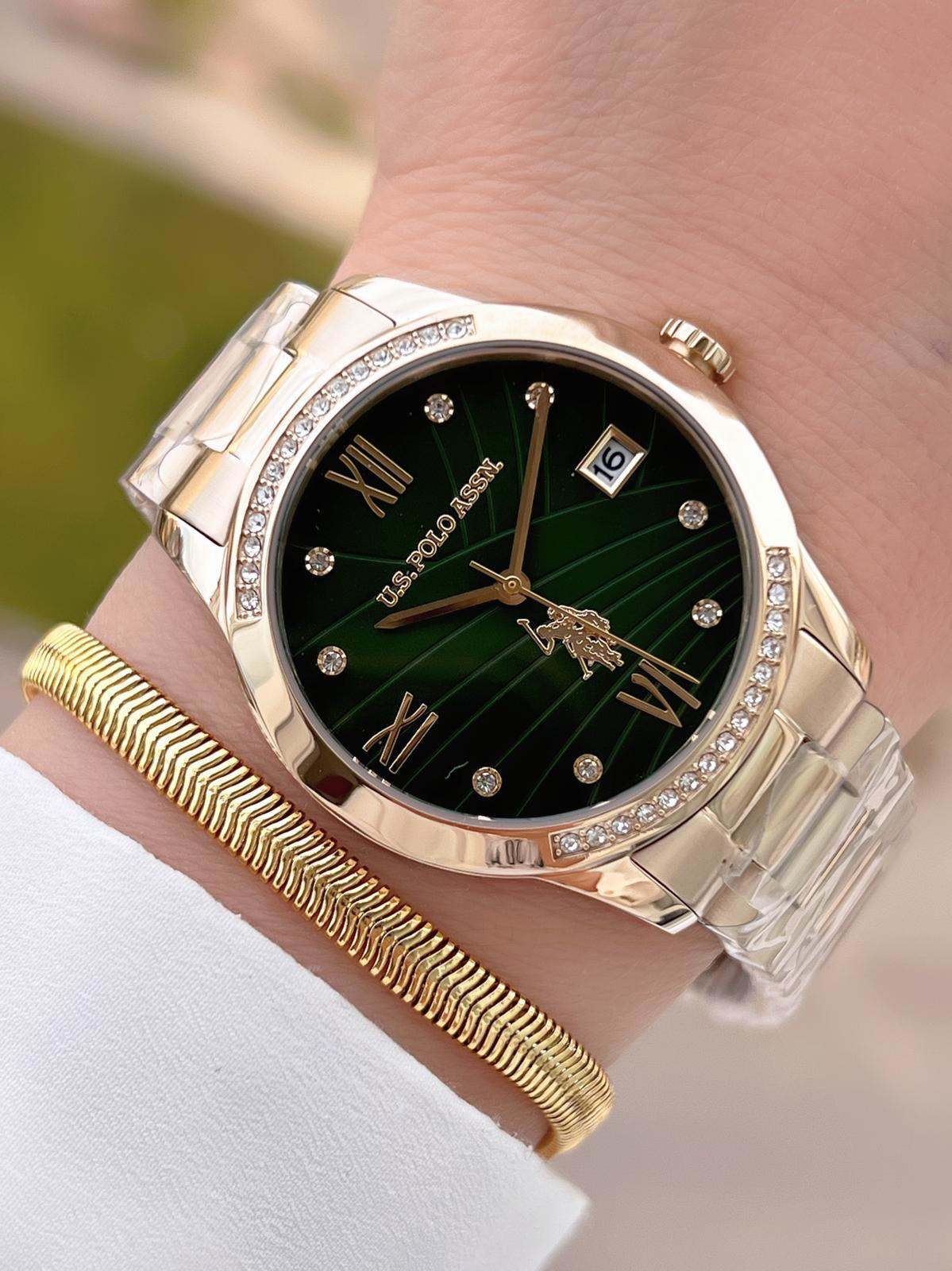 U.S.POLO ASSN Çelik Kordon 5 Atm Suya Dayanıklı Kadın Kol Saati+B