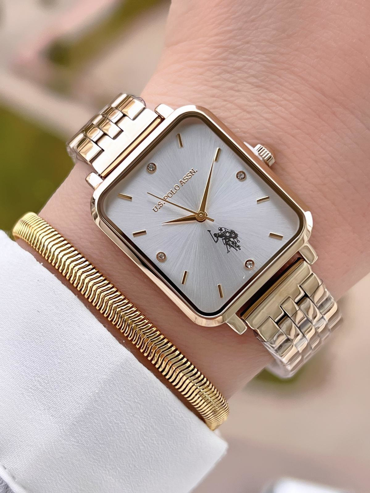 U.S.POLO ASSN Çelik Kordon 3 Atm Suya Dayanıklı Kadın Kol Saati+B