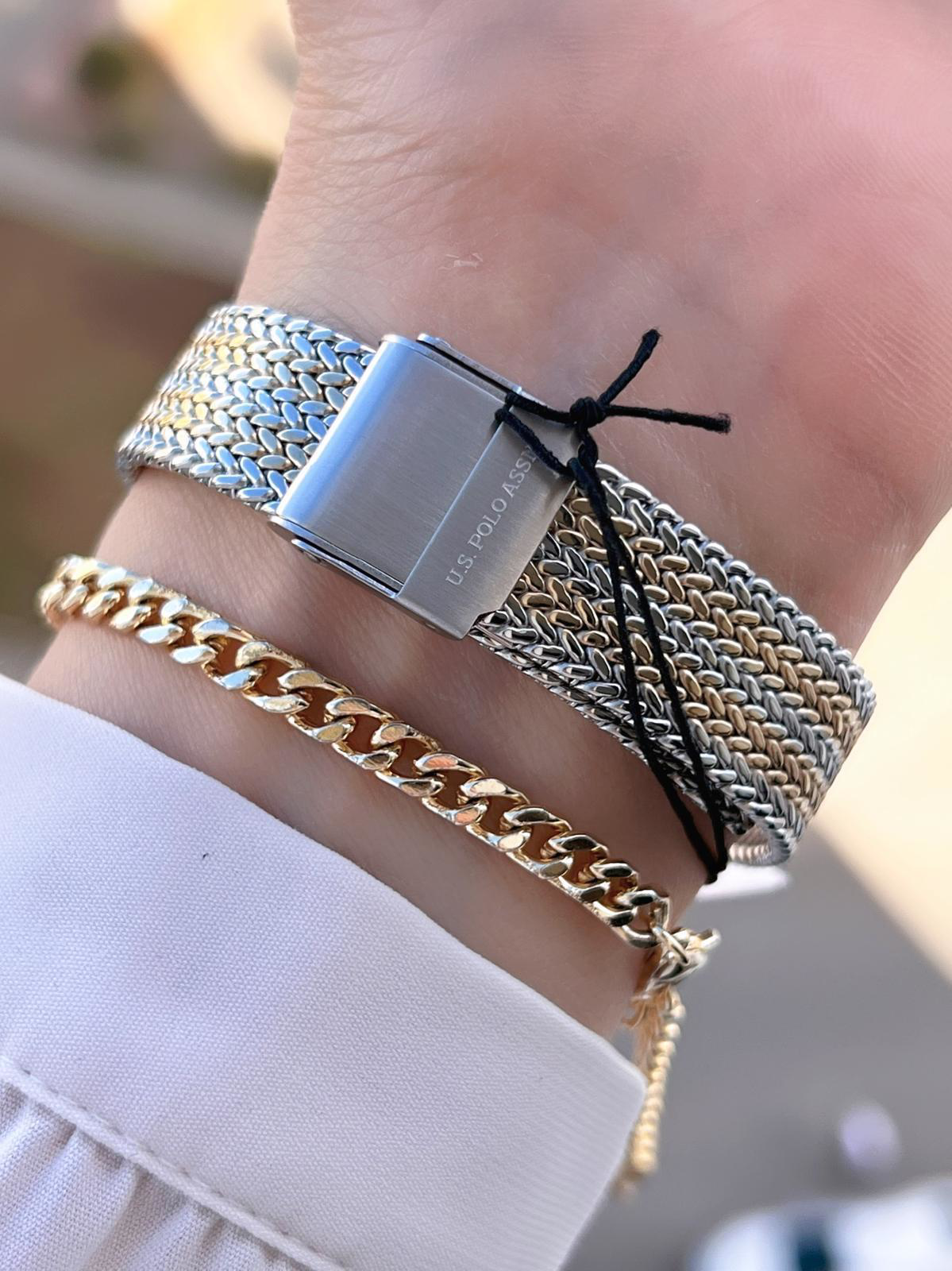 U.S.POLO ASSN Çelik Kordon 3 Atm Suya Dayanıklı Kadın Kol Saati+B