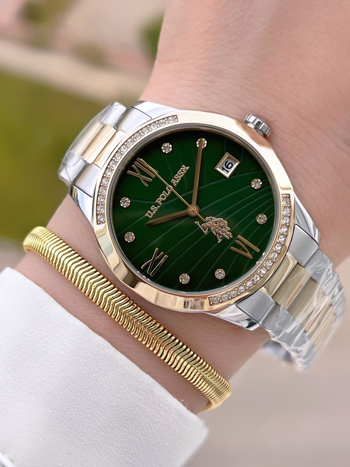 U.S.POLO ASSN Çelik Kordon 5 Atm Suya Dayanıklı Kadın Kol Saati+B