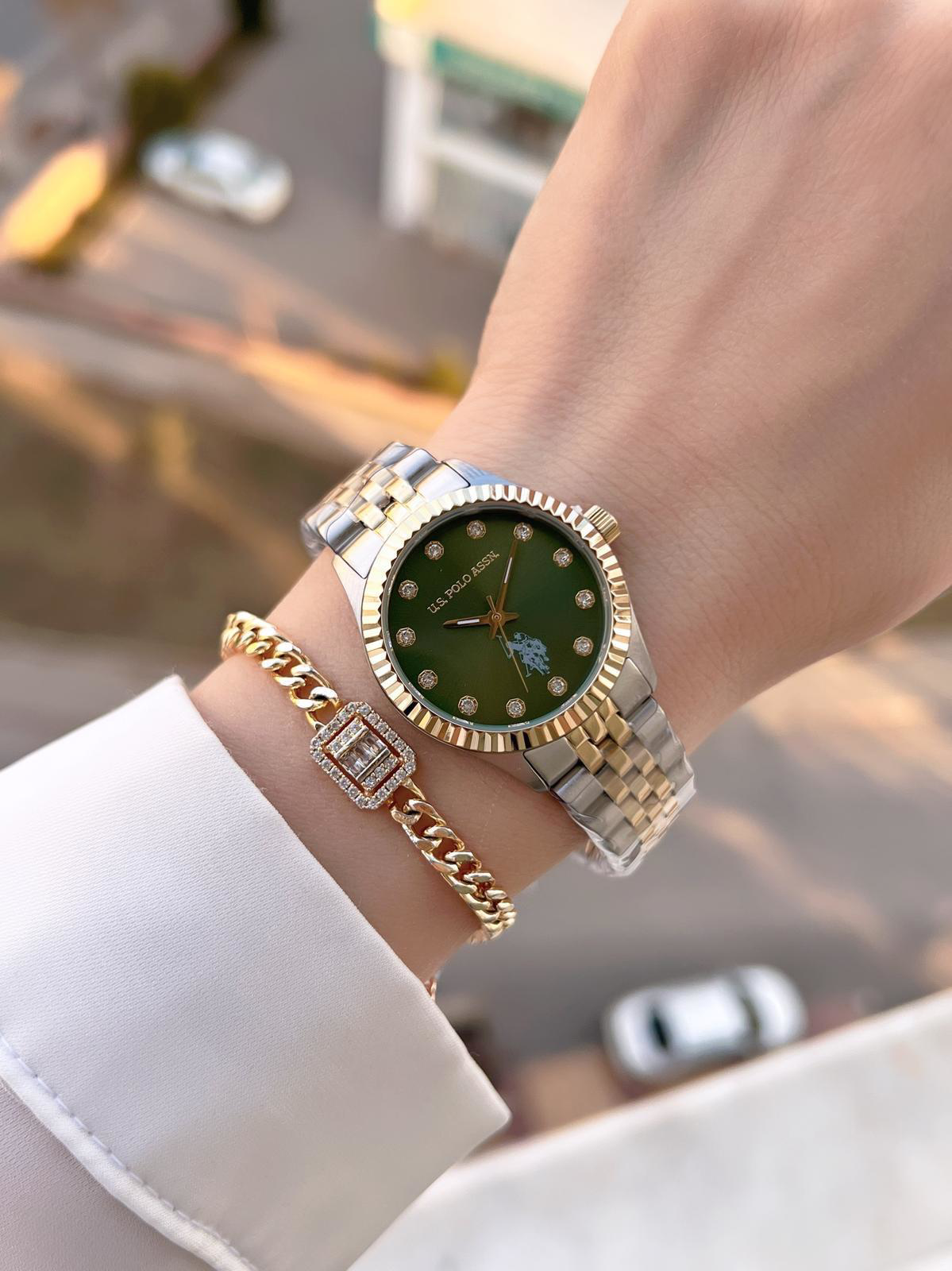 U.S.POLO ASSN Çelik Kordon 5 Atm Suya Dayanıklı Kadın Kol Saati+B