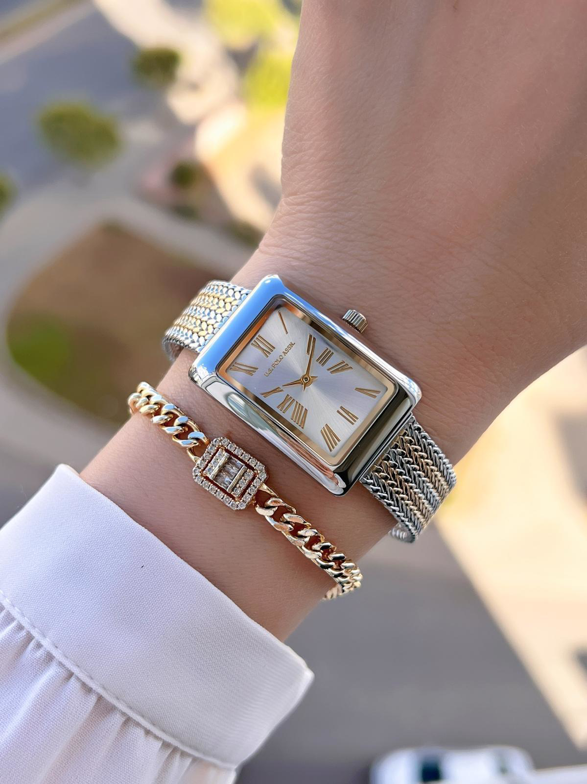 U.S.POLO ASSN Çelik Kordon 3 Atm Suya Dayanıklı Kadın Kol Saati+B