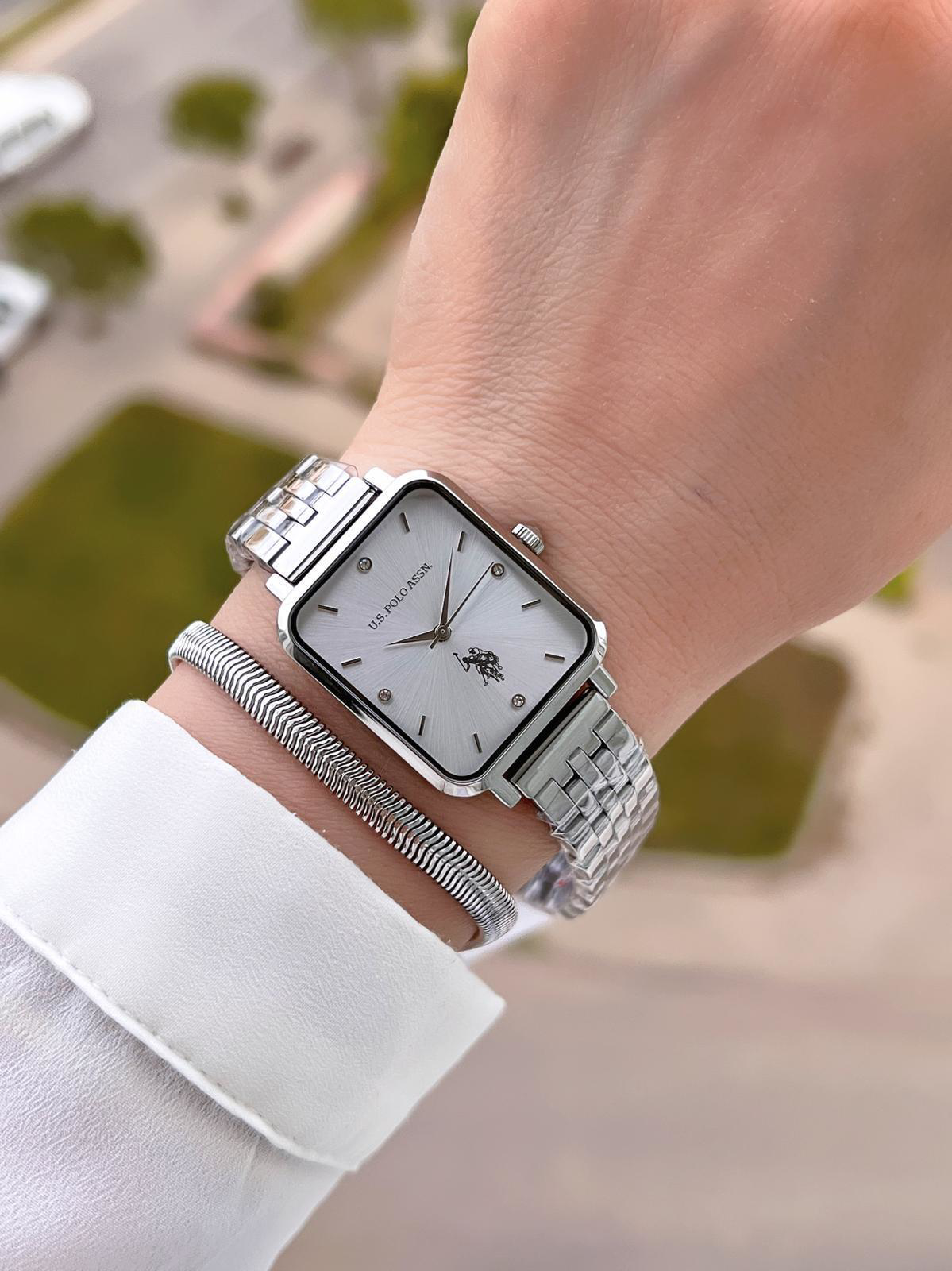 U.S.POLO ASSN Çelik Kordon 3 Atm Suya Dayanıklı Kadın Kol Saati+B