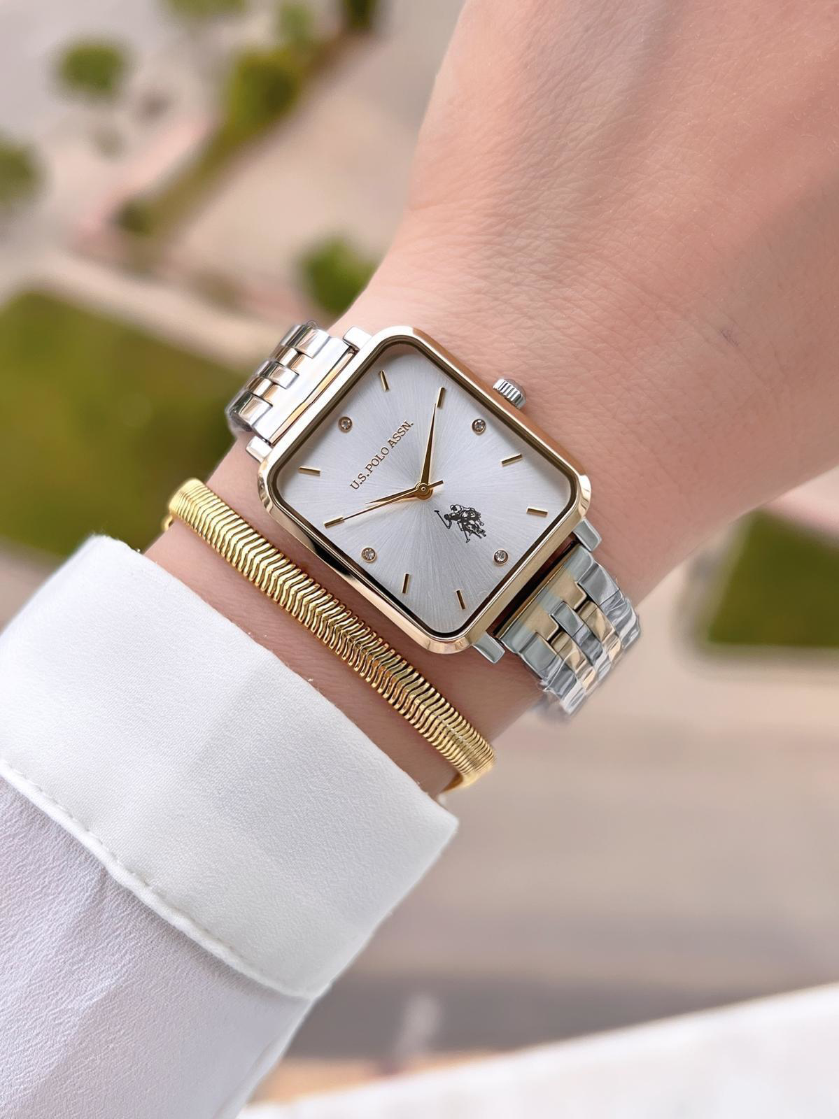 U.S.POLO ASSN Çelik Kordon 3 Atm Suya Dayanıklı Kadın Kol Saati+B