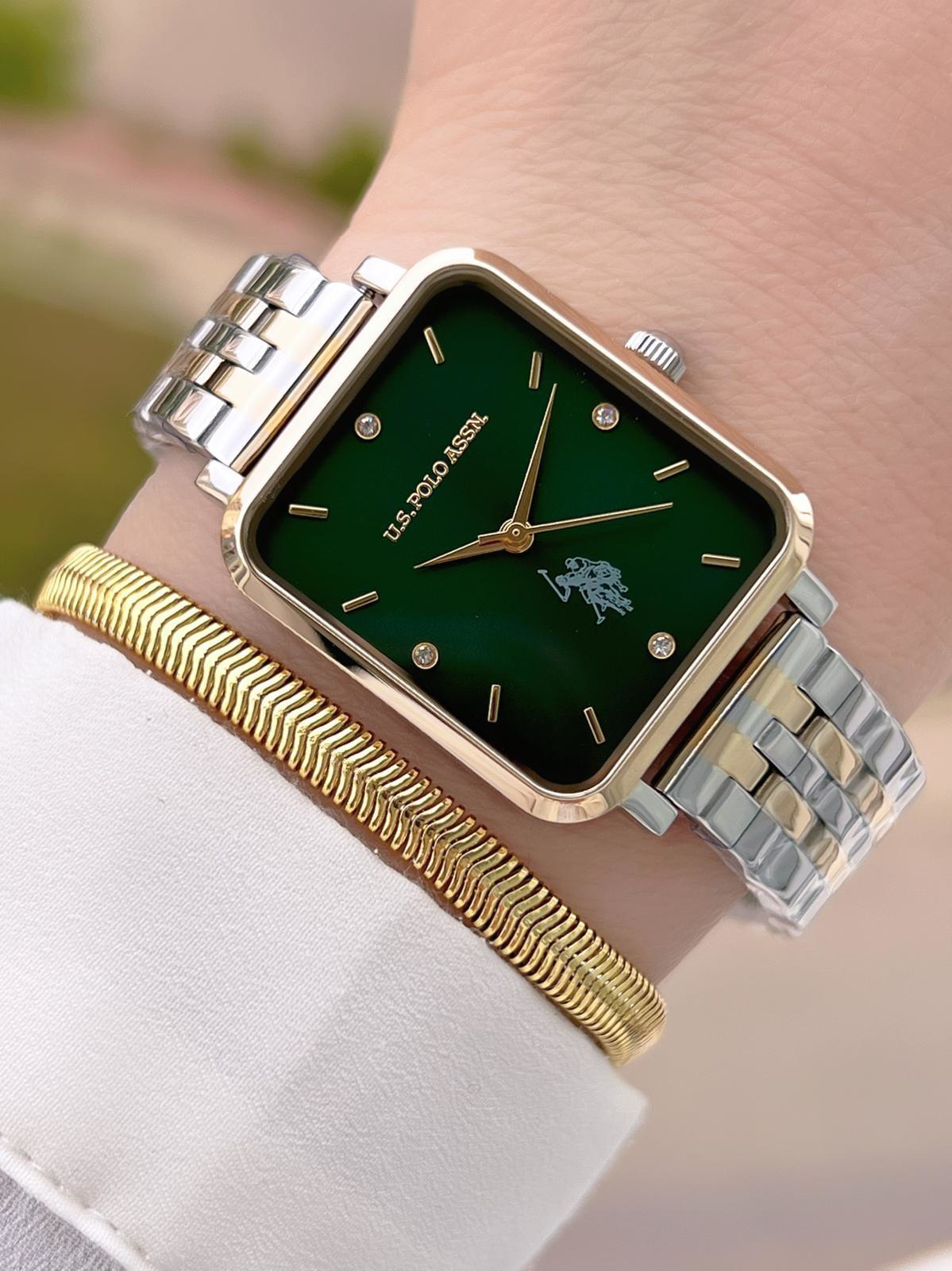 U.S.POLO ASSN Çelik Kordon 3 Atm Suya Dayanıklı Kadın Kol Saati+B