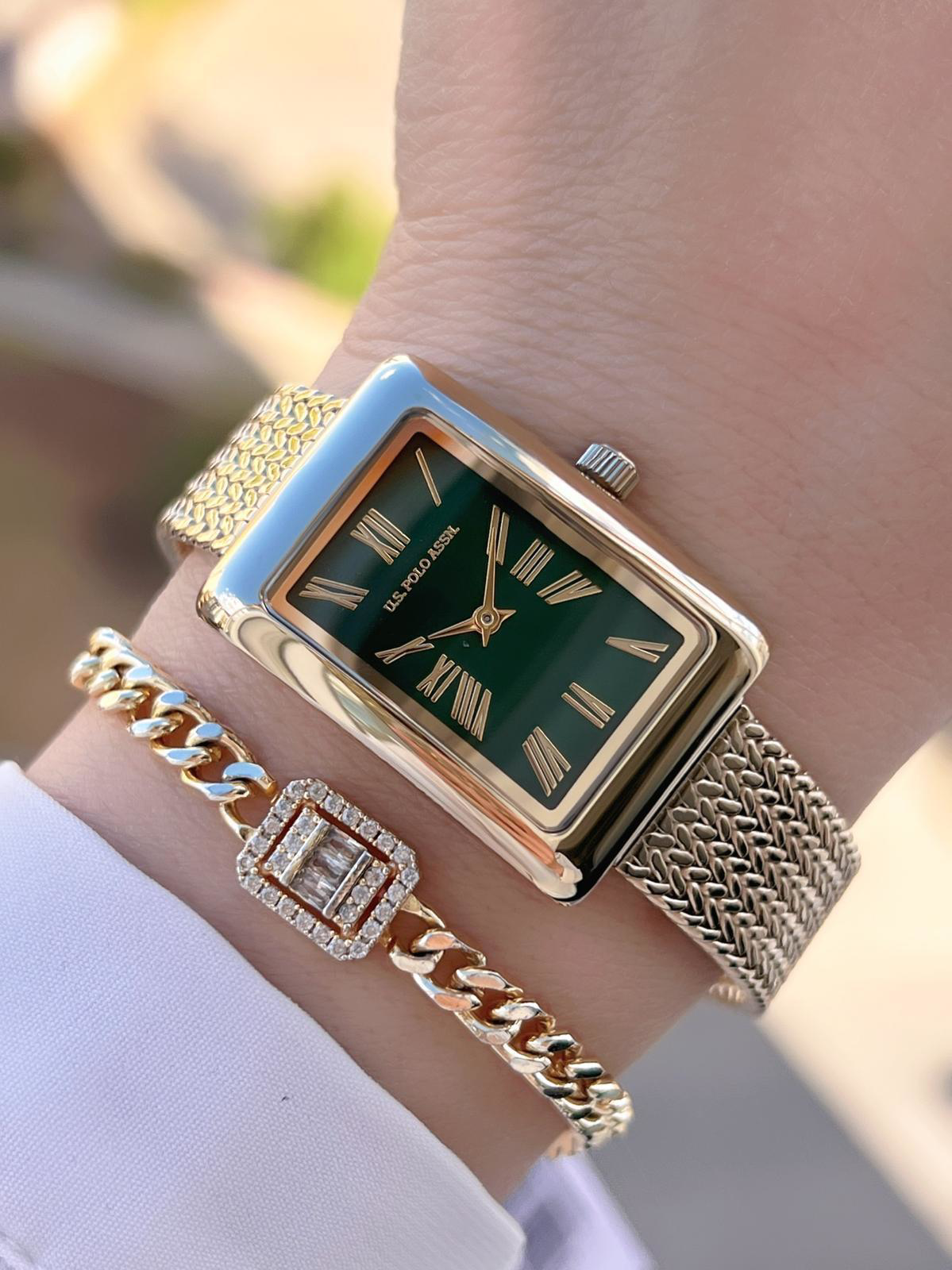 U.S.POLO ASSN Çelik Kordon 3 Atm Suya Dayanıklı Kadın Kol Saati+B
