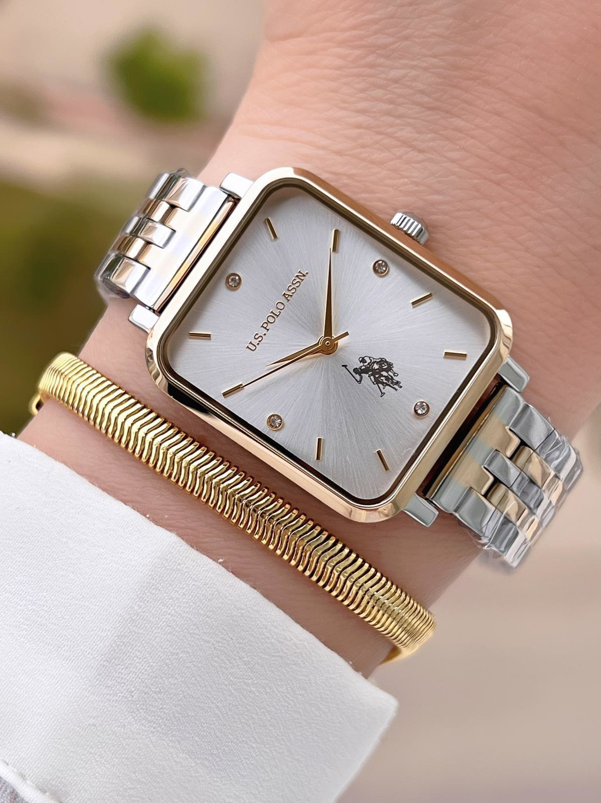 U.S.POLO ASSN Çelik Kordon 3 Atm Suya Dayanıklı Kadın Kol Saati+B