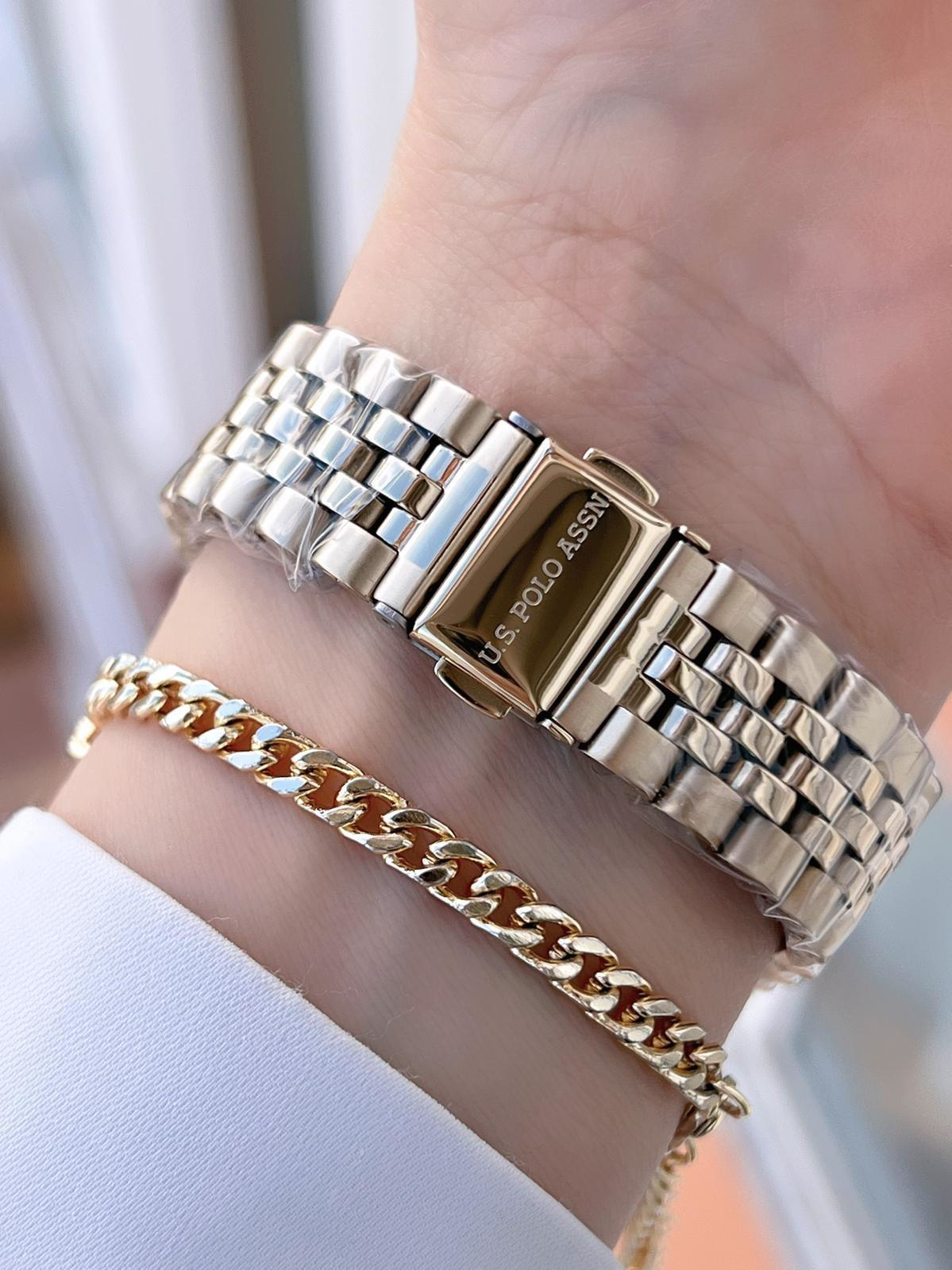 U.S.POLO ASSN Çelik Kordon 5 Atm Suya Dayanıklı Kadın Kol Saati+B