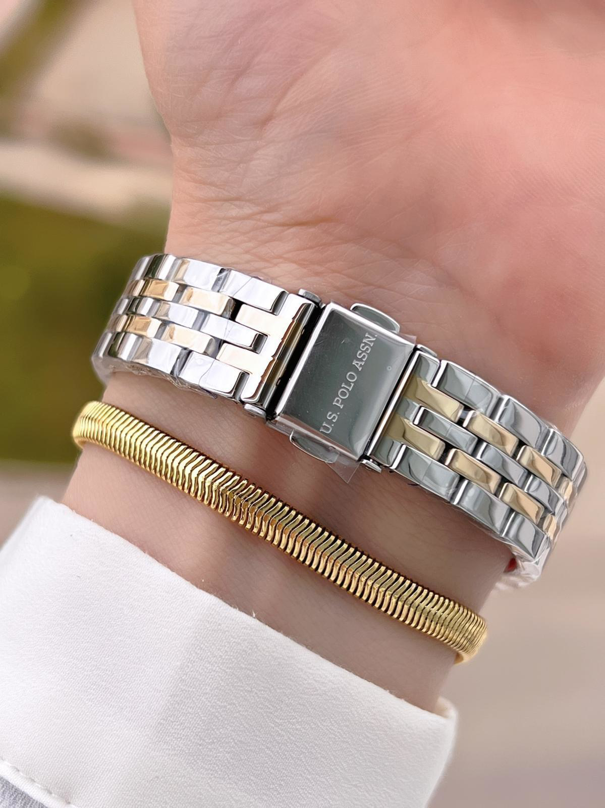 U.S.POLO ASSN Çelik Kordon 3 Atm Suya Dayanıklı Kadın Kol Saati+B