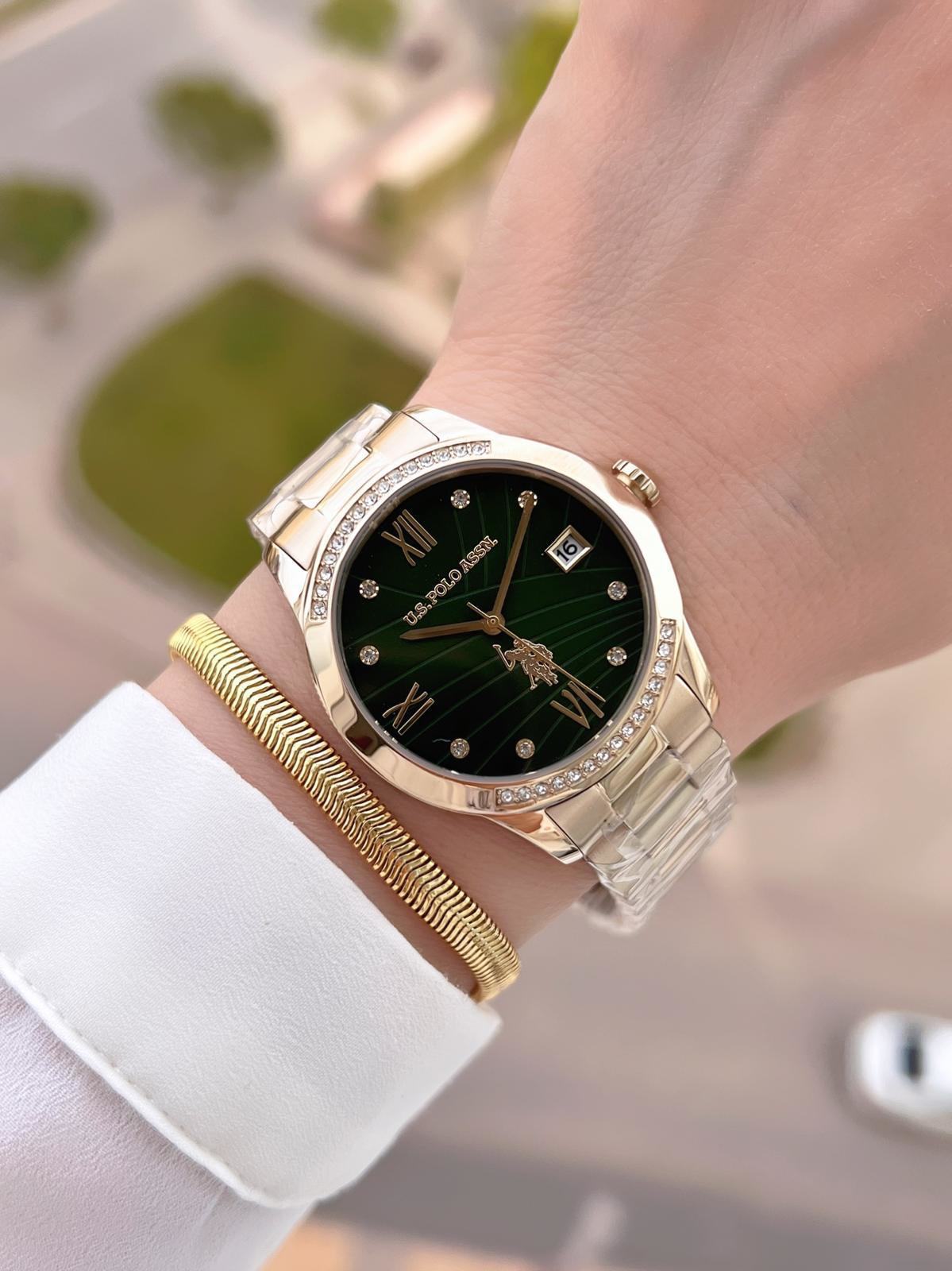 U.S.POLO ASSN Çelik Kordon 5 Atm Suya Dayanıklı Kadın Kol Saati+B