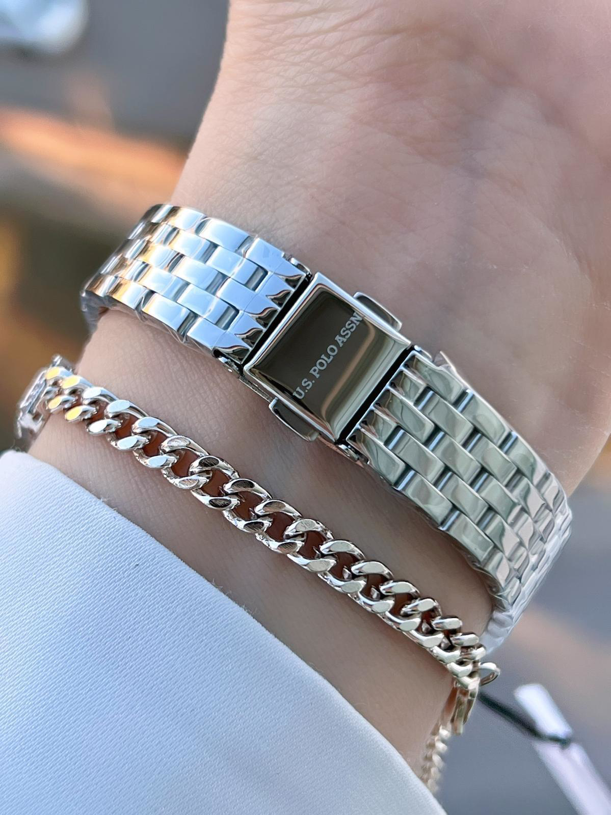 U.S.POLO ASSN Çelik Kordon 5 Atm Suya Dayanıklı Kadın Kol Saati+B