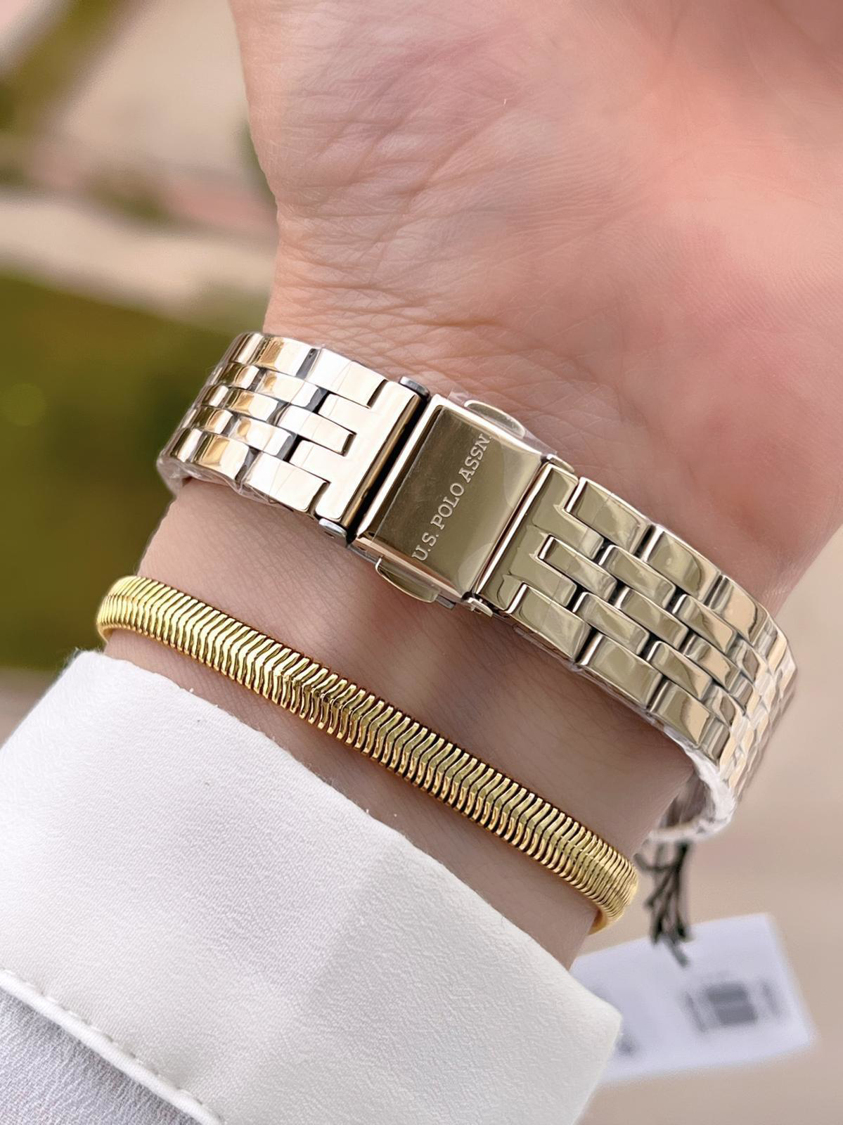 U.S.POLO ASSN Çelik Kordon 3 Atm Suya Dayanıklı Kadın Kol Saati+B