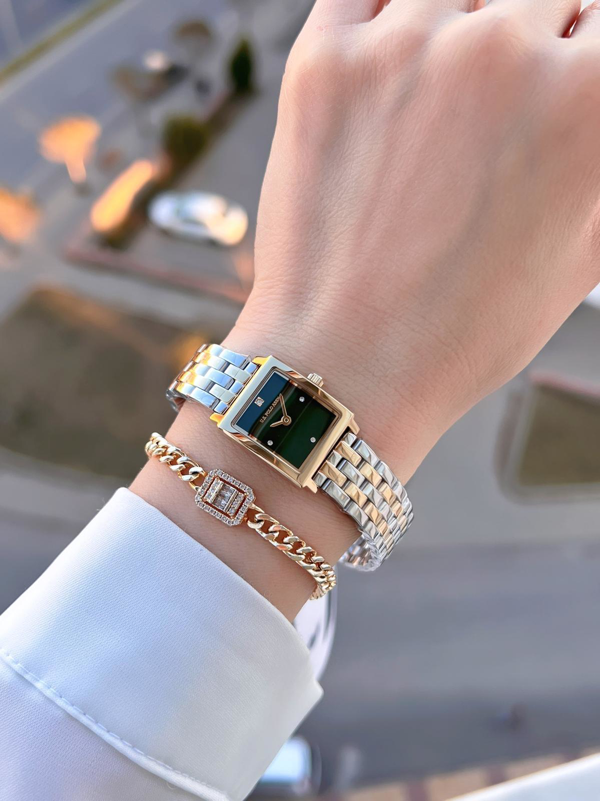 U.S.POLO ASSN Çelik Kordon 3 Atm Suya Dayanıklı Kadın Kol Saati+B