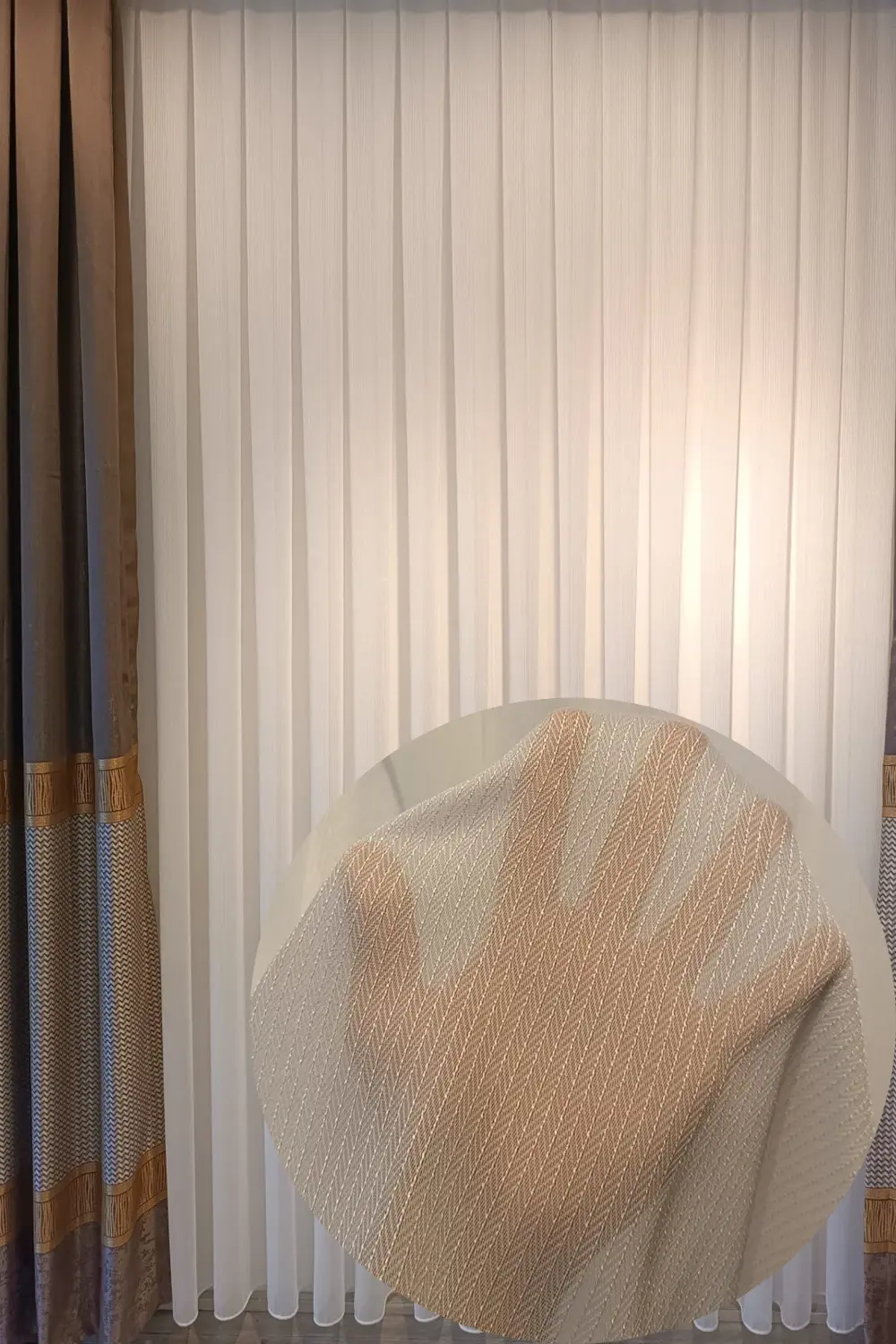 Üst Kalite Balık Sırtı (1/2,5 Normal Pile) Ekru Tül Perde