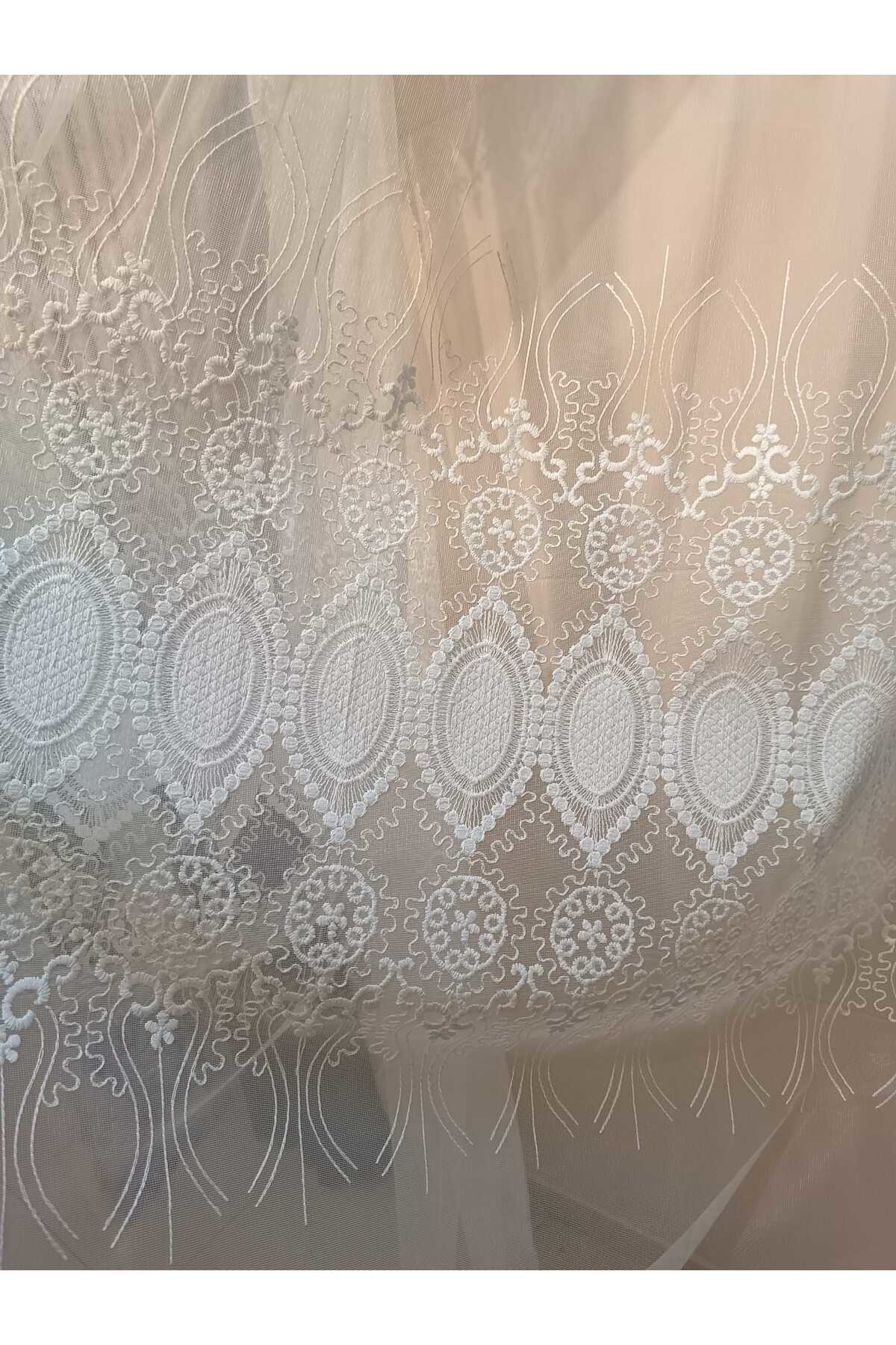 Özgün Home Üst Kalite Nakişli Tül Perde (Normal 1X2,5 Pile)