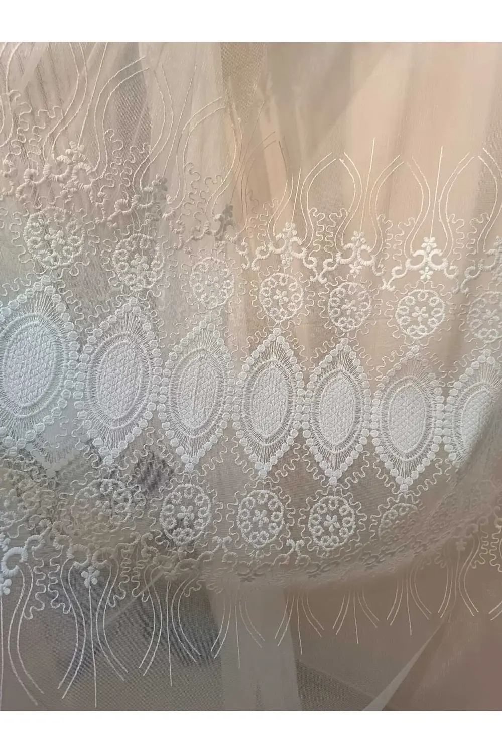 Üst Kalite Nakışlı Tül Perde (Sık 1x3 Pile)