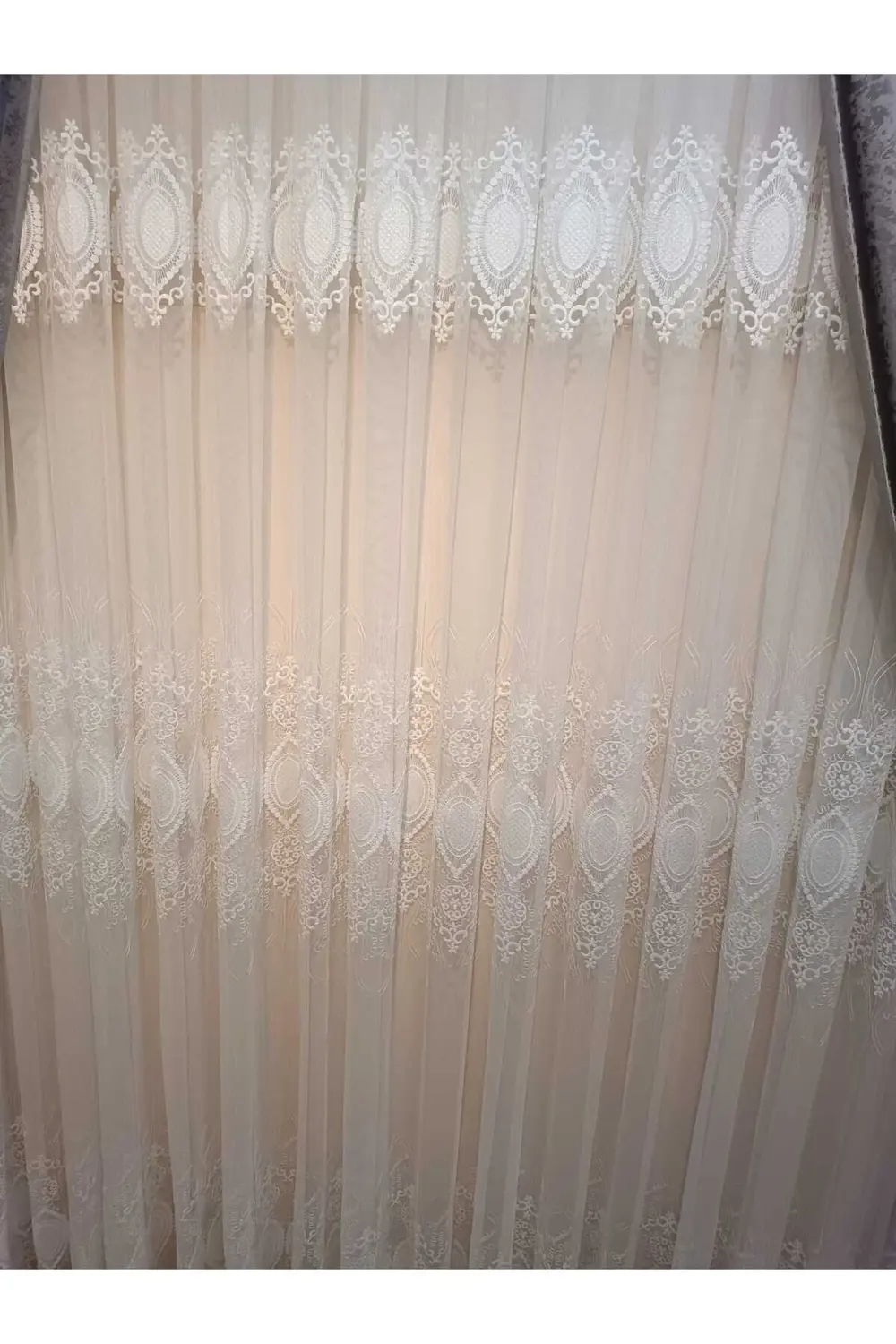 Üst Kalite Nakışlı Tül Perde (Sık 1x3 Pile)