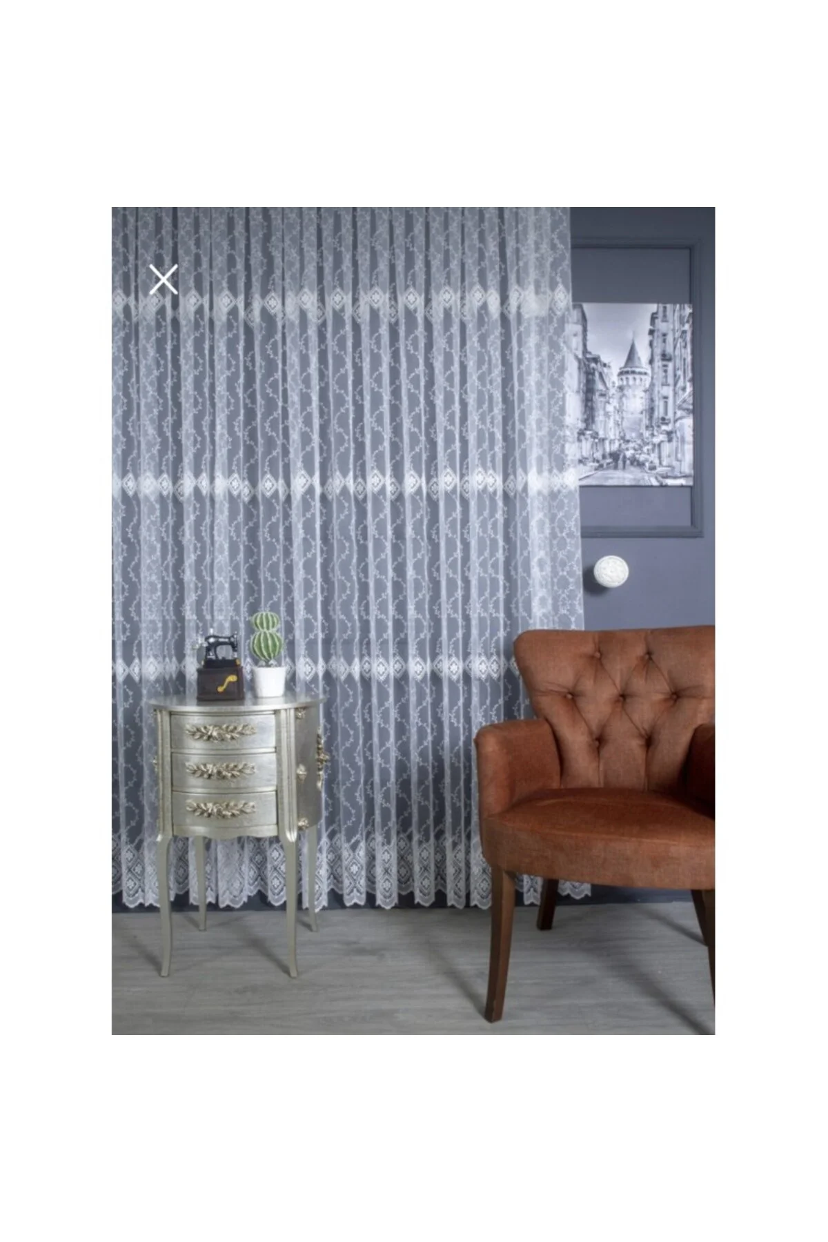 Üst Kalite Sanal Nakışlı Tül Perde (1x2,5 Pile)