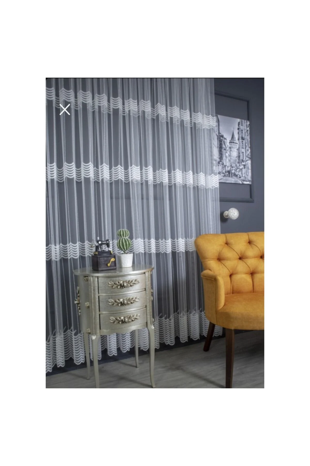 Üst Kalite Sanal Nakışlı Tül Perde (1x2,5 Pile)