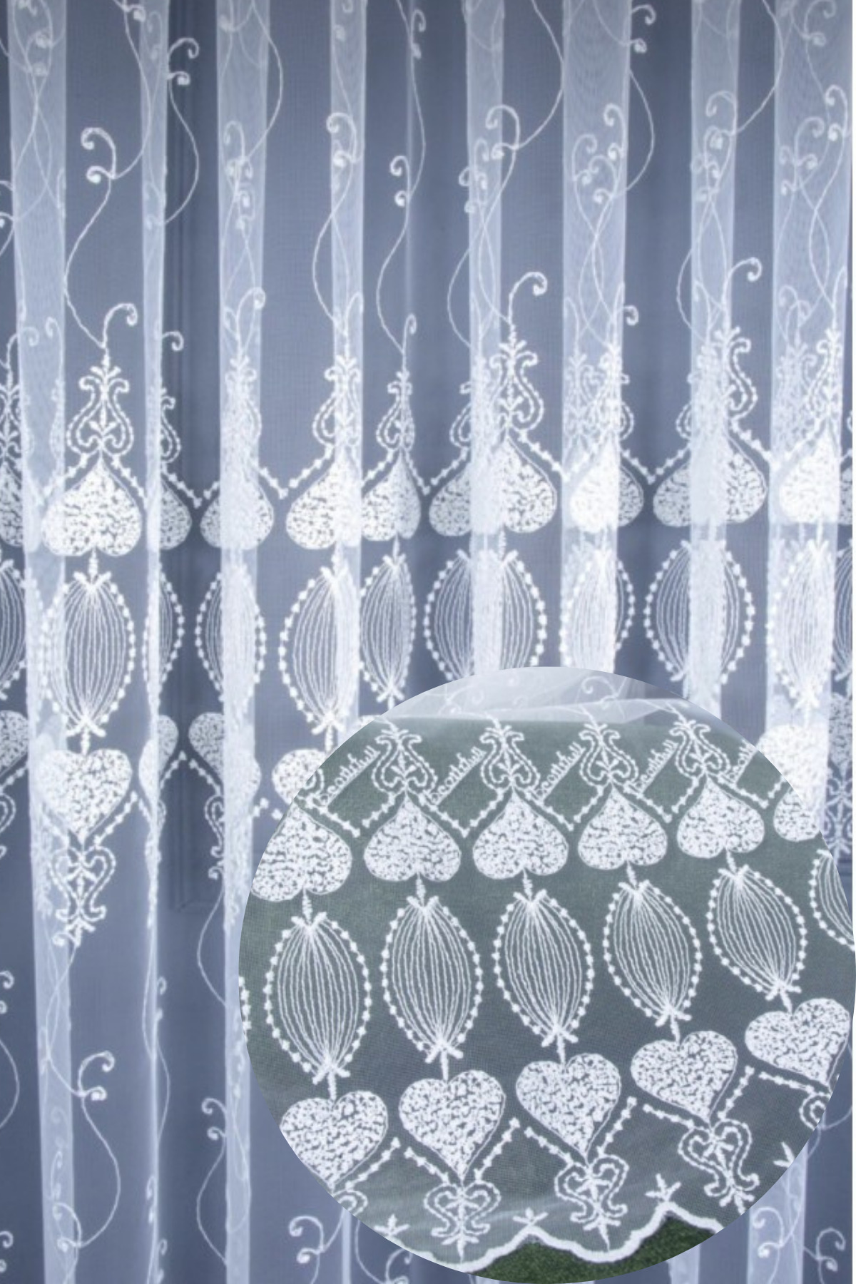 Özgün Home Üst Kalite Sanal Nakişli Tül Perde (1X3 Pile)