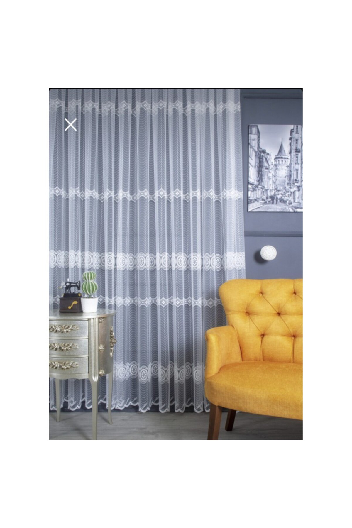 Özgün Home Üst Kalite Sanal Nakışlı Tül Perde (1X2,5 Pile)